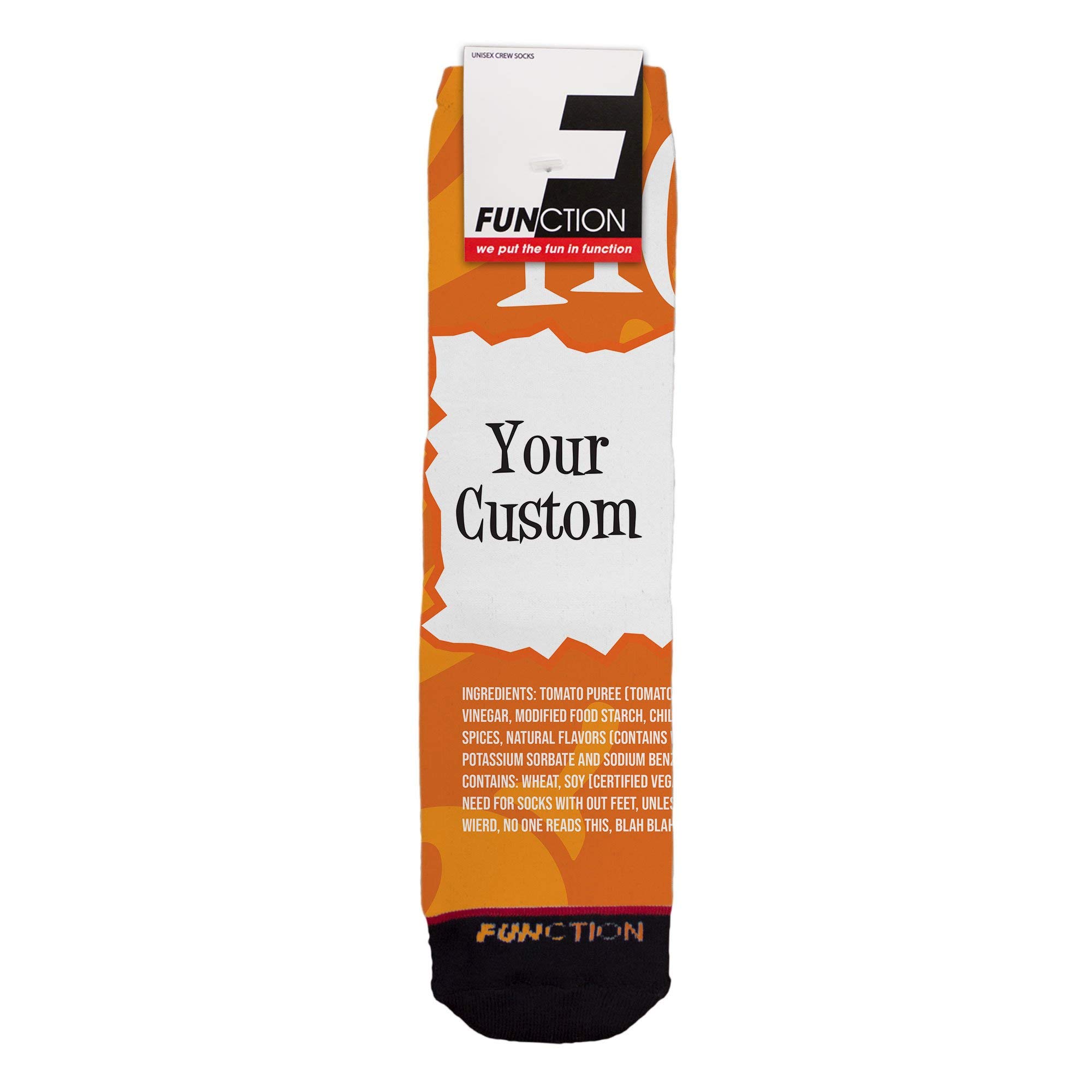 Custom Text Taco Sauce Socks - Spicy Hot Verde & Mild Diablo Crew Socks for Adults - Perfect for Taco Lovers, Mexican Food Enthusiasts & Fun Gift Occasions
