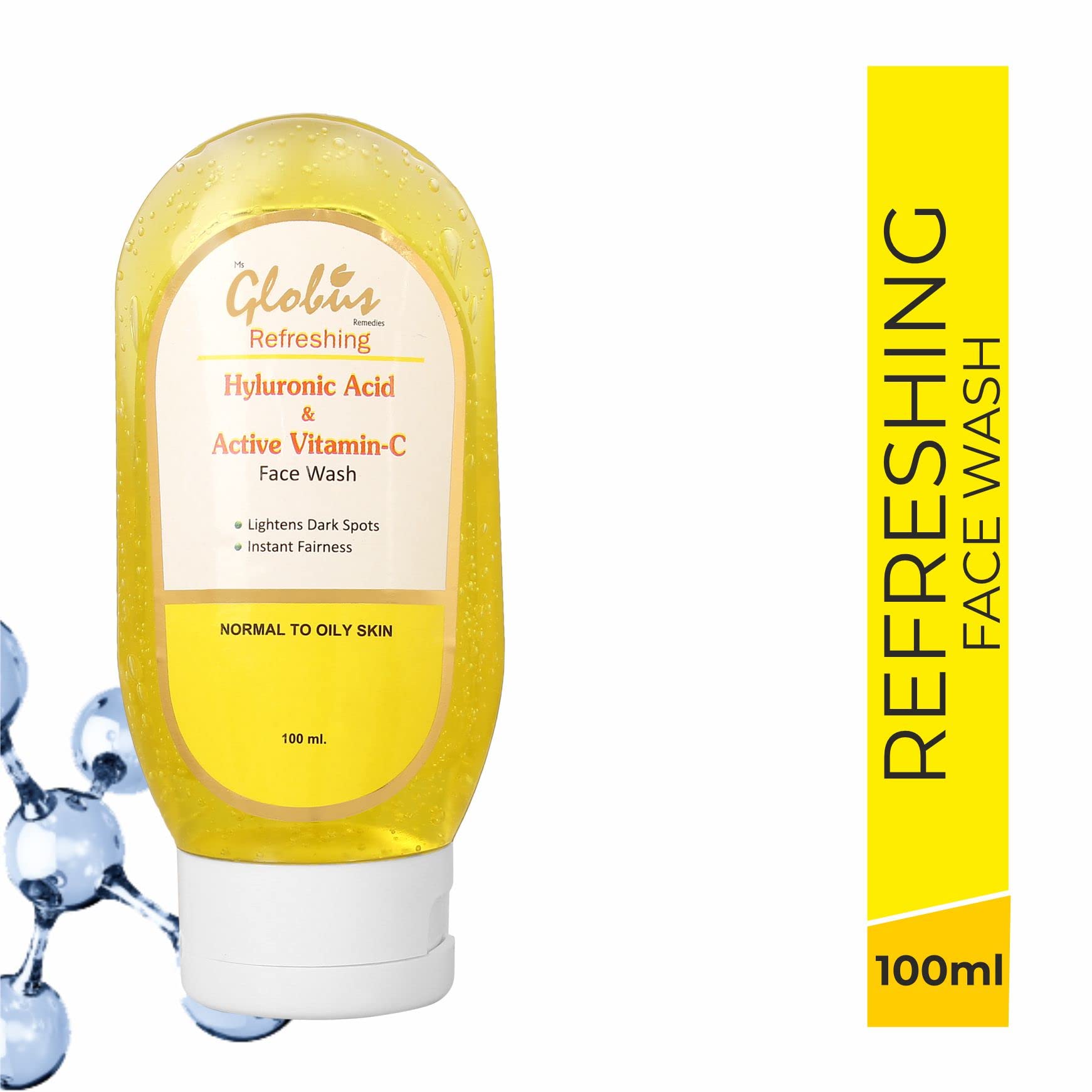 GLOBUS REMEDIES Anti-Acne Face Wash with Glycolic & Salicylic Acid 100ml + Vitamin C & Hyaluronic Acid Brightening Face Wash 100ml Combo Pack | Clears Breakouts & Evens Skin Tone | Perfect for Oily, Acne-Prone Skin & Dull Complexions