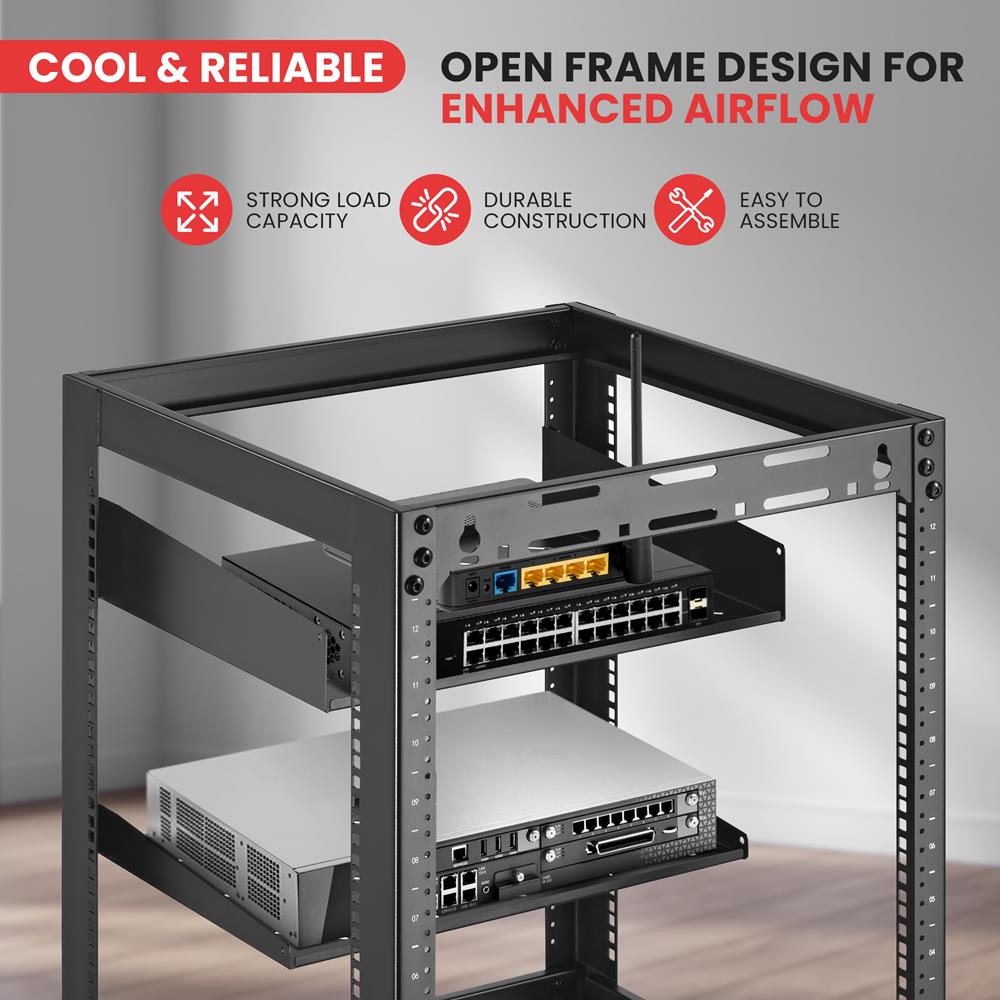 15U Wall Mount Network Server Rack Cabinet - Heavy Duty Steel for Data Center, Office & Home Use - Ideal for IT Equipment, Patch Panels & Networking Gear