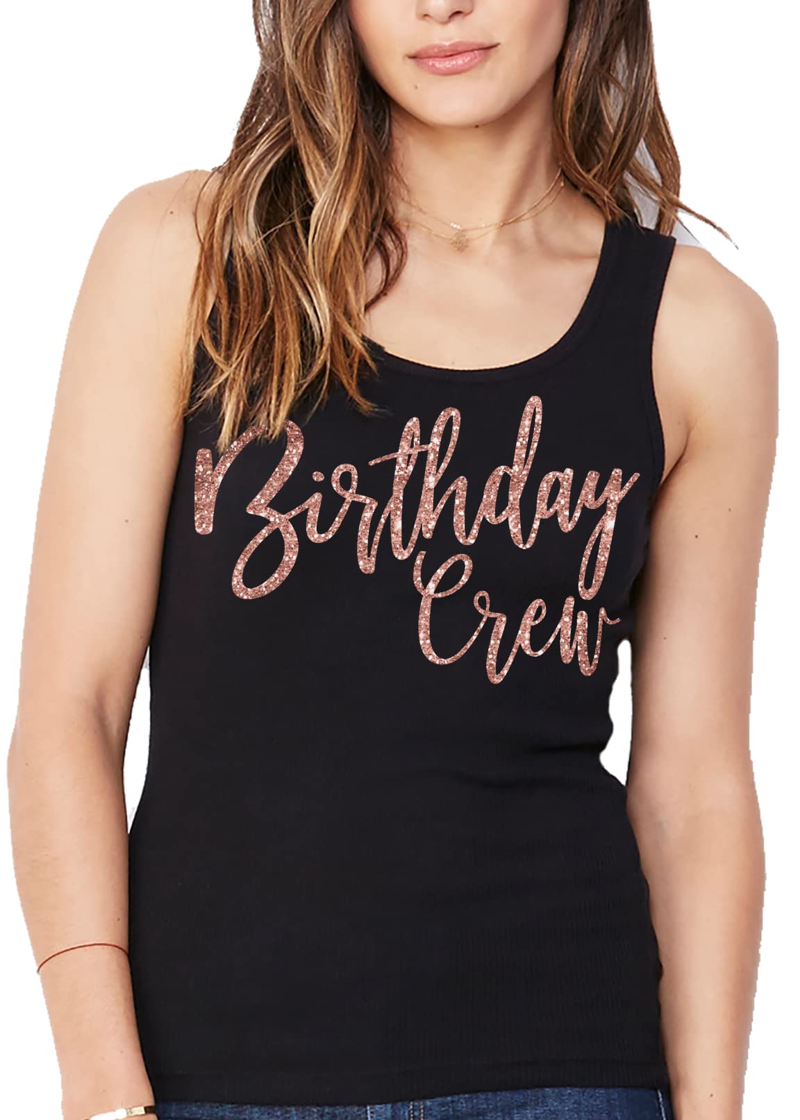 Rose Gold Birthday Shirts for Women - Elegant Birthday Tank Tops - Perfect for Parties, Girls Night Out & Special Celebrations