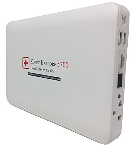 Zopec Explore 5700 Portable CPAP Battery - 3 Nights Power, Ultra Lightweight Travel CPAP Machine Battery with Car Charger | FAA Approved, Universal Compatibility (No Adapter Needed) | Perfect for Camping, RV Trips, Travel & Sleep Apnea Therapy