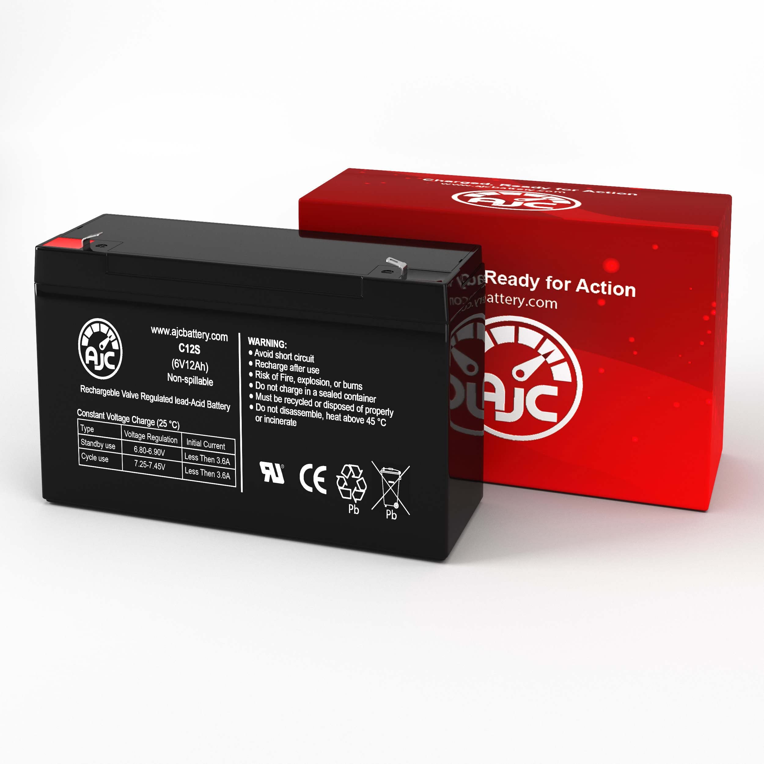 6V 12Ah Replacement Battery for APC Backup 450 UPS - High Capacity Sealed Lead Acid Battery Compatible with APC UPS Systems - Keep Your Home Office, Server & Electronics Powered During Outages - Ideal for Emergency Backup, Power Failure Protection & Uninterrupted Device Operation