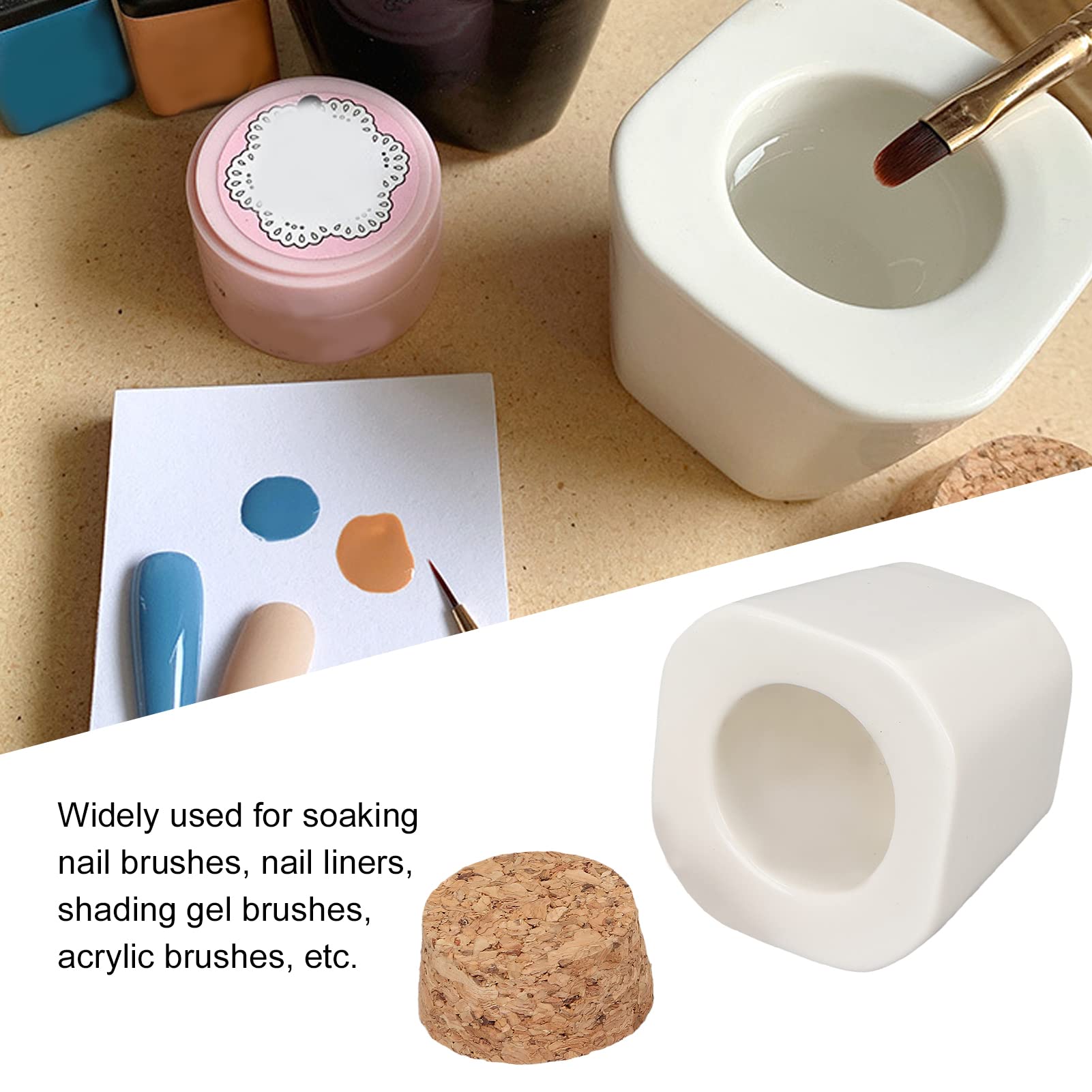 Premium Ceramic Nail Brush Cleaner Cup - Multifunctional Nail Art Tool for Gel Polish Removal & Brush Cleaning | Ideal for Nail Salons & DIY Manicures at Home