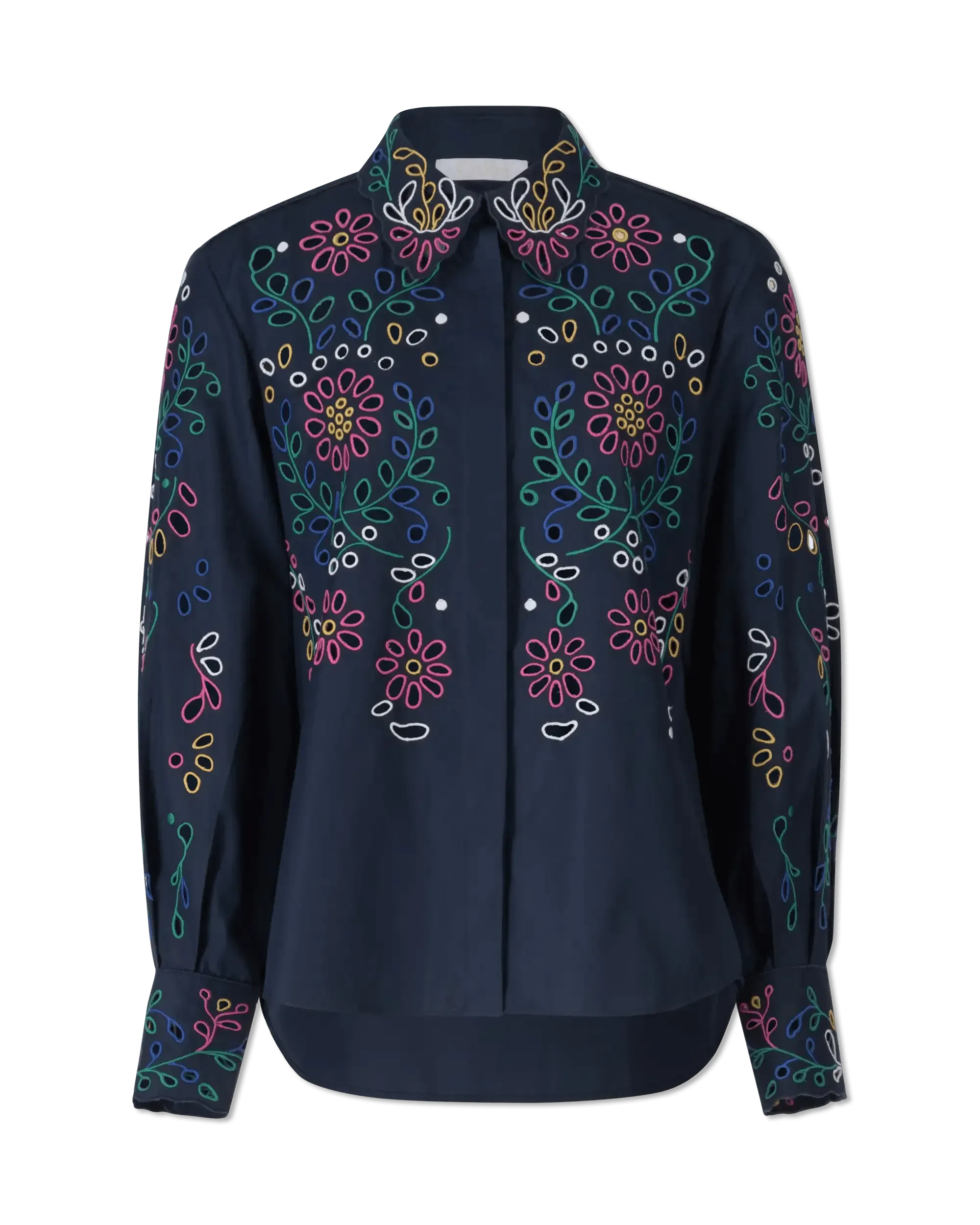 Embroidered Eyelet Shirt for Women - Floral Lace Trim Blouse - Summer Boho Tops - Perfect for Beach, Vacation & Casual Outfits