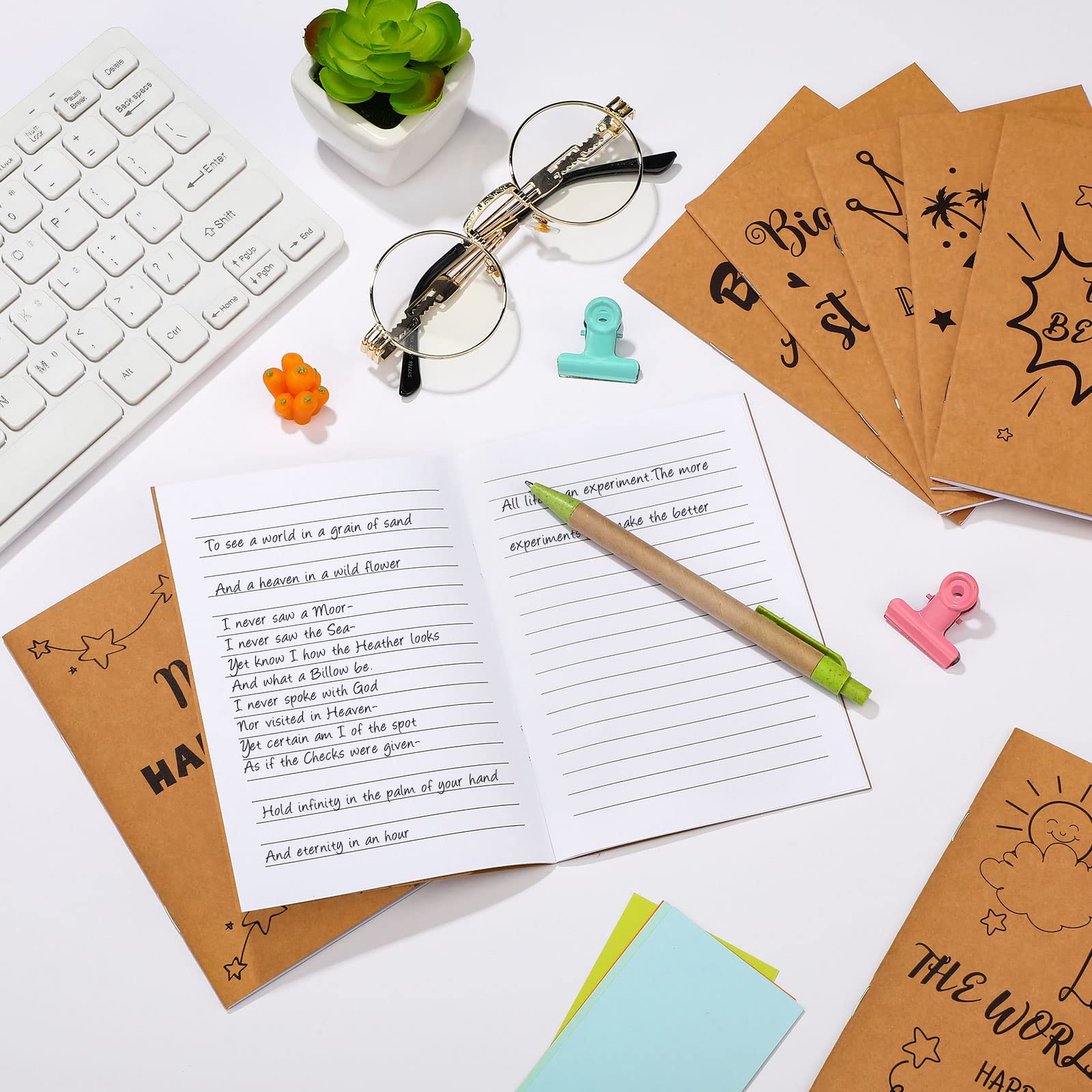 48 Pack Kraft Motivational Notepads - Inspirational Notebooks for School & Office, 4.3x6.1 Inches