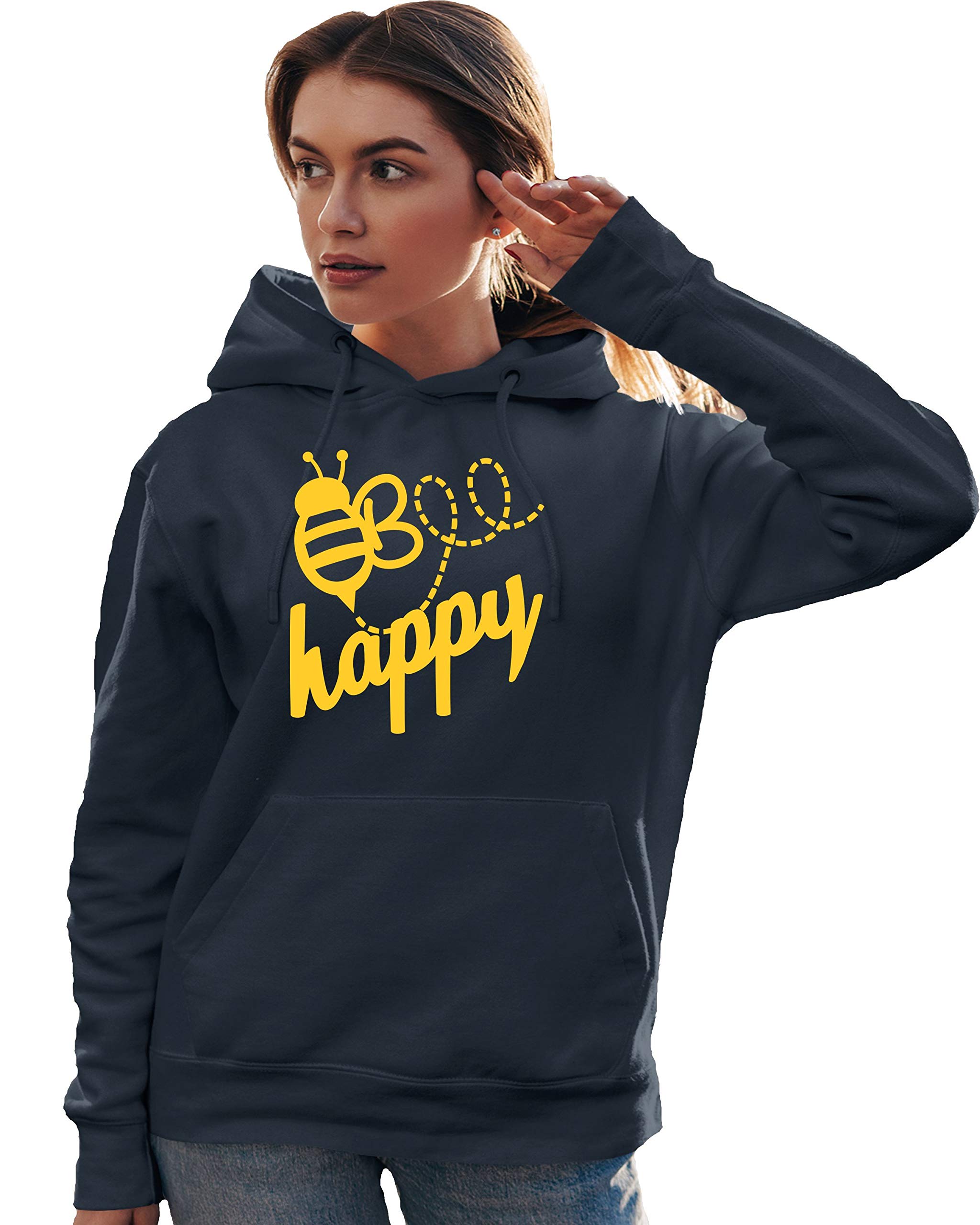 Go All Out Bee Happy Unisex Sweatshirt Hoodie - Soft & Comfortable Pullover for Men & Women - Perfect for Casual Wear, Outdoor Activities & Gifts