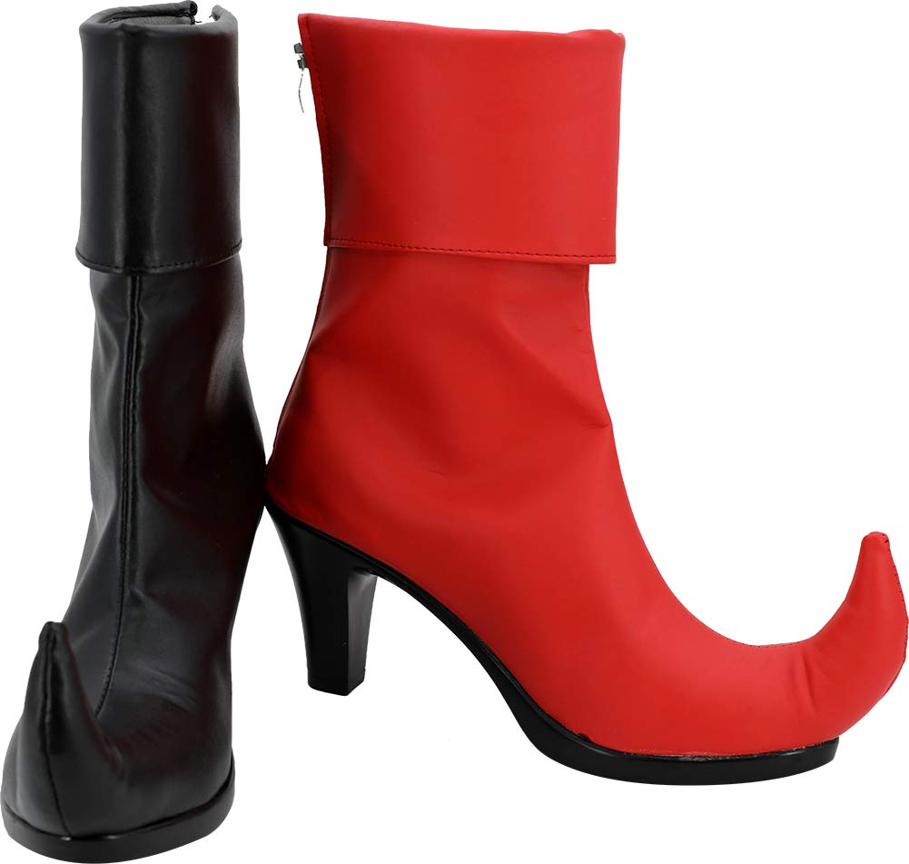 Newcos Anime Harley Quinn Cosplay Boots - Batman The Animated Series Inspired Costume Shoes for Halloween, Comic Con & Cosplay Events
