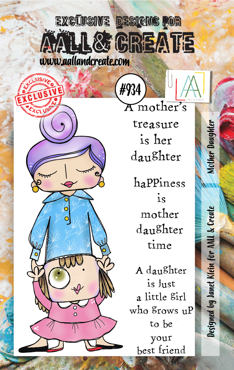 AALL and Create Stamp Set 934 - Mother Daughter Bonding Stamps for Scrapbooking, Card Making & DIY Crafts