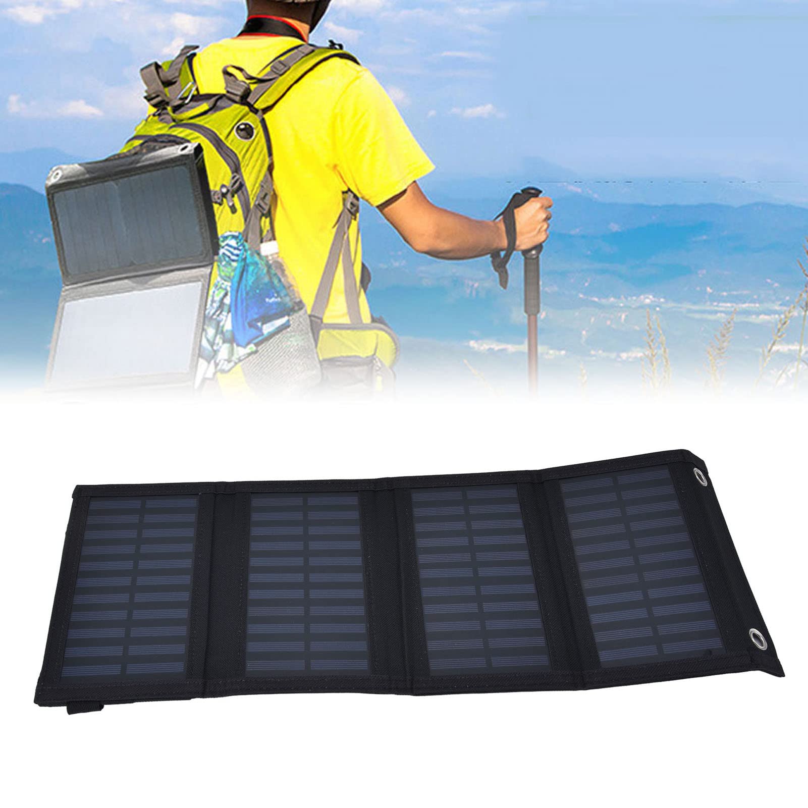 EXCLUZO 20W Solar Charger with USB Output - Portable Solar Power Bank for iPhone, Android, and Outdoor Activities - Perfect for Camping, Hiking, and Emergency Power Backup