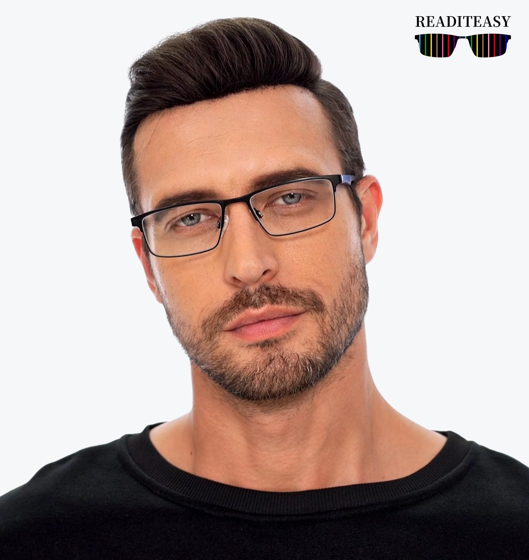 3 Pack Blue Light Blocking Reading Glasses for Men - Anti Eyestrain & UV Protection with Spring Hinge - Comfortable Readers for Computer Work, Gaming & Office Use