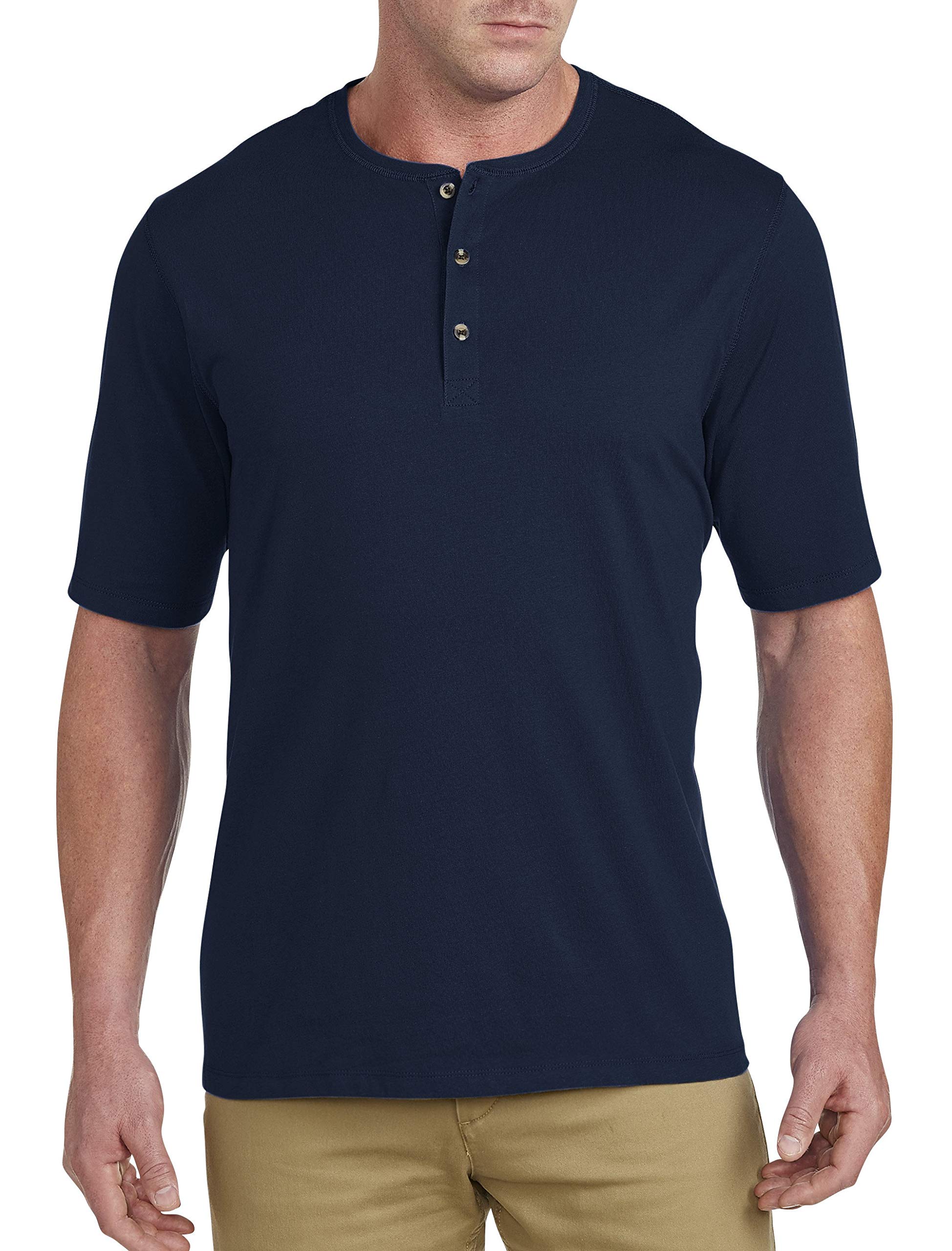 DXL Big and Tall Wicking Jersey Henley Shirt for Men - Moisture-Wicking Comfort Fit Casual Wear - Perfect for Outdoor Activities & Lounge