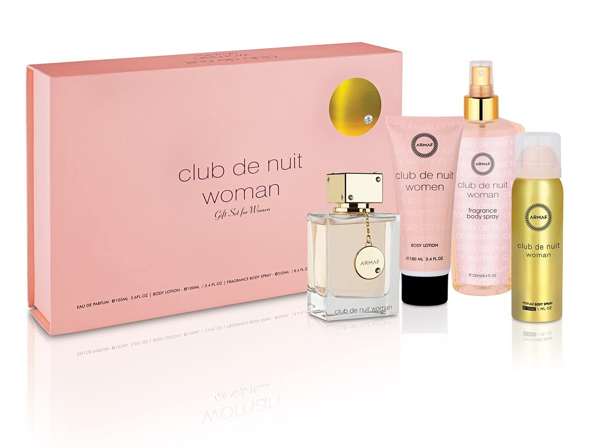 Armaf Club De Nuit for Women Perfume Gift Set - 3.6oz EDP Spray, 3.4oz Body Lotion, 1.7oz Body Spray & 8.4oz Body Mist | Luxury Fragrance Set for Women | Perfect for Gifts, Date Nights & Special Occasions