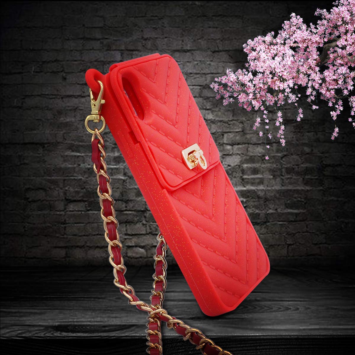 LUVI iPhone 11 Pro Max Wallet Case with Neck Strap, Crossbody Strap & Card Holder - Protective Phone Cover for Women (Red) | Perfect for Travel, Shopping & Everyday Use