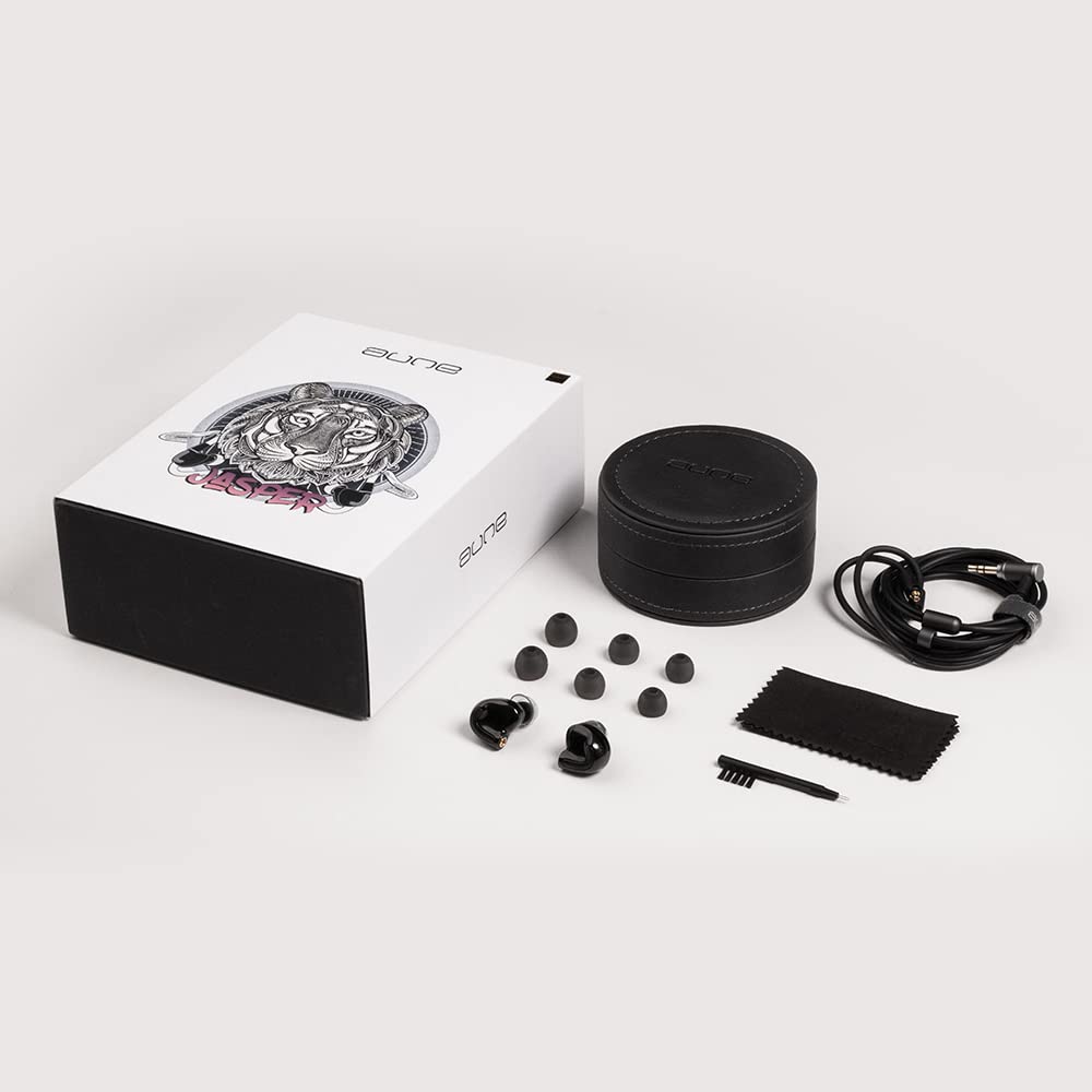 Aune Jasper-T HiFi In-Ear Monitors (IEMs) - High Fidelity MMCX Earphones with Pure Sound Quality - Perfect for Audiophiles, Musicians & Studio Monitoring (Black)