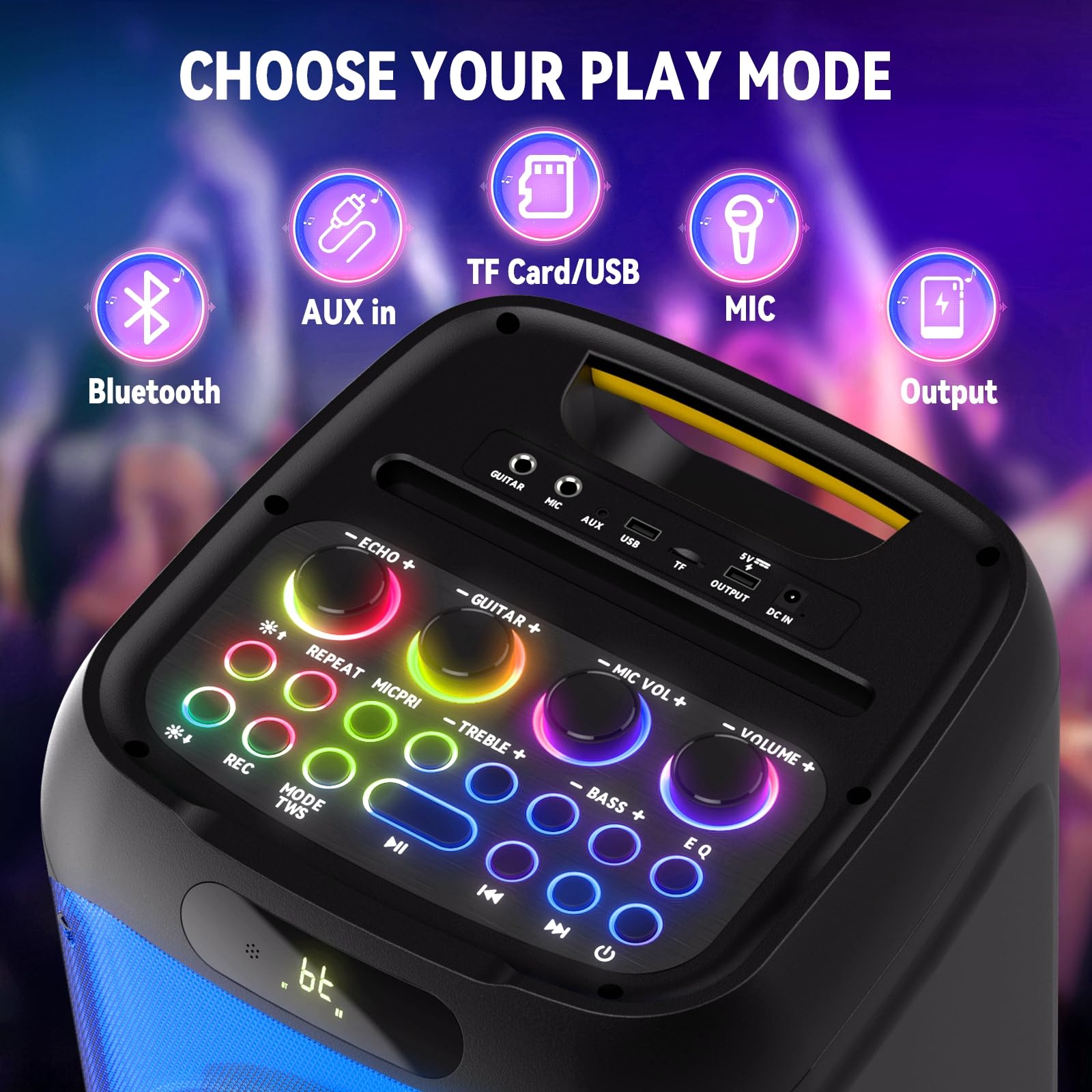 500W Wireless Karaoke Machine with Dual 8