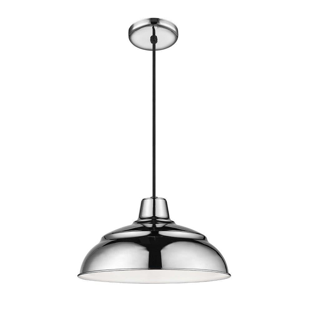 Millennium RWHC14-PN Polished Nickel Single Light Pendant - Perfect for Kitchen Island, Dining Room, or Entryway Lighting