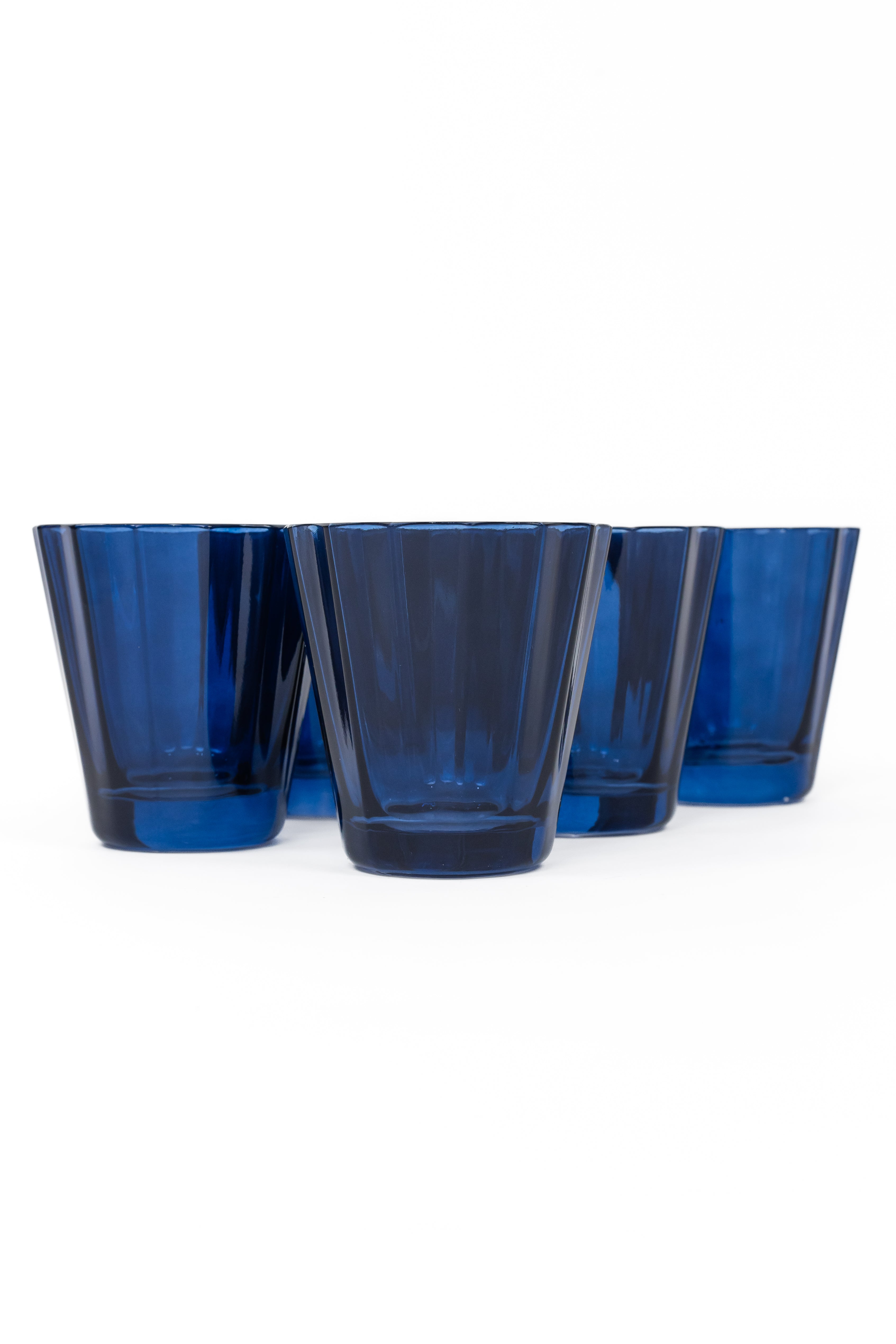 Estelle Colored Sunday Lowball Glasses - Set of 6 (Midnight Blue) | Elegant Cocktail & Whiskey Drinking Glasses for Home Bar, Party & Entertaining
