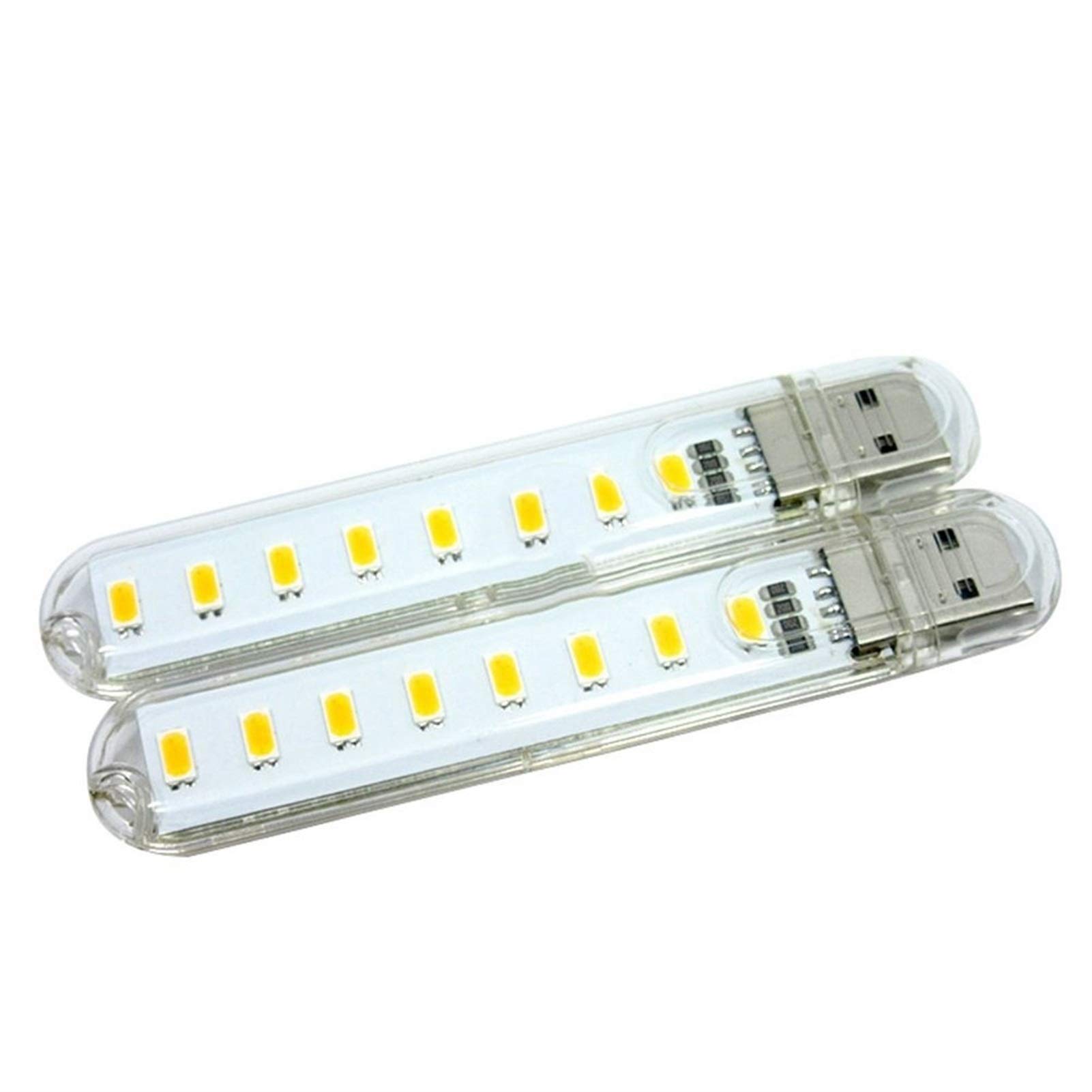 Mini LED USB Keychain Light - 8 LED 5730 SMD, Cool White, 2-Pack - Perfect for Laptop, Emergency Lighting, Home Decor & Night Reading