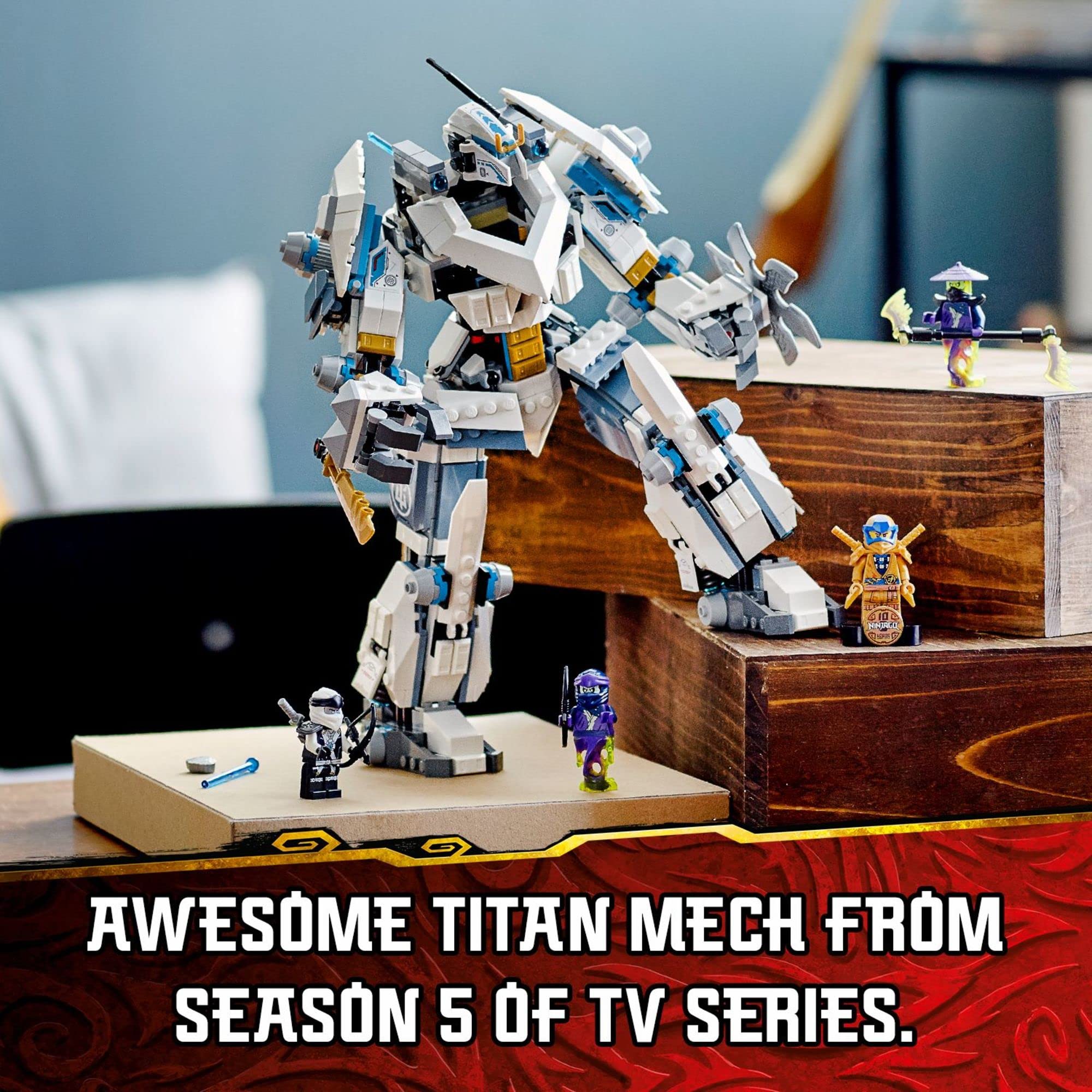 LEGO NINJAGO Legacy Zane’s Titan Mech Battle 71738 Building Set - Ninja Action Figure Toy with Golden Jay Minifigure & Ghost Warriors - Creative Construction Gift for Kids, Boys & Girls - Perfect for Playtime, Birthday Presents & Collectors