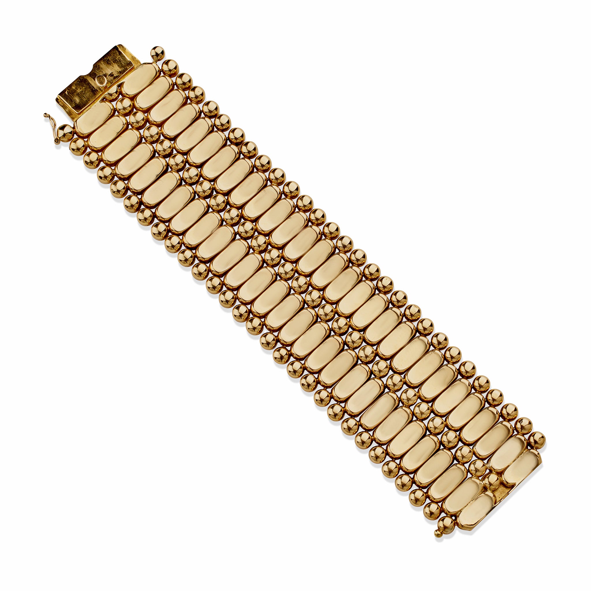 18K Gold Retro Link Bracelet for Women - Elegant Wide Strap Design - Perfect for Parties, Weddings & Special Occasions