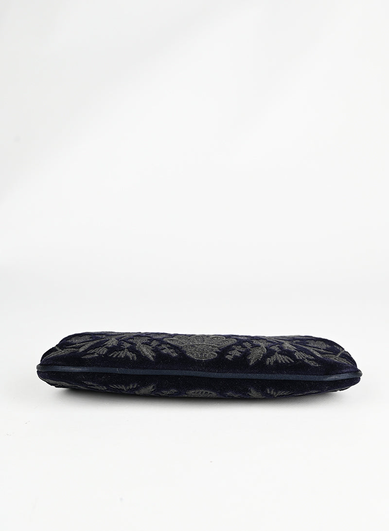 Gucci Embroidered Velvet Shoulder Bag in Blue - Perfect for Evening Events & Luxury Fashion Accessories