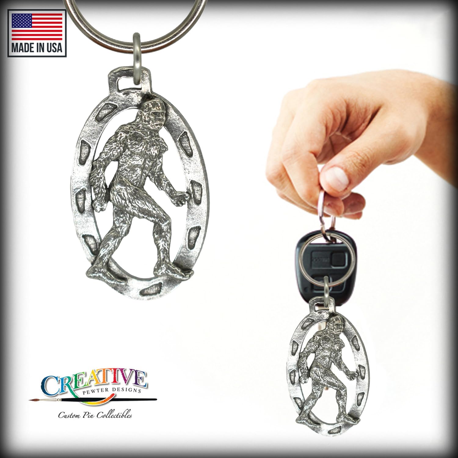 Handmade Sasquatch Bigfoot Walking Keychain - 2