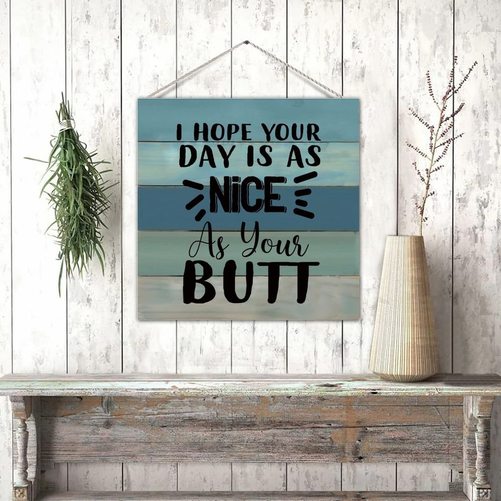Farmhouse Bathroom Sign - Rustic Wood Wall Plaque for Home & Washroom Decor
