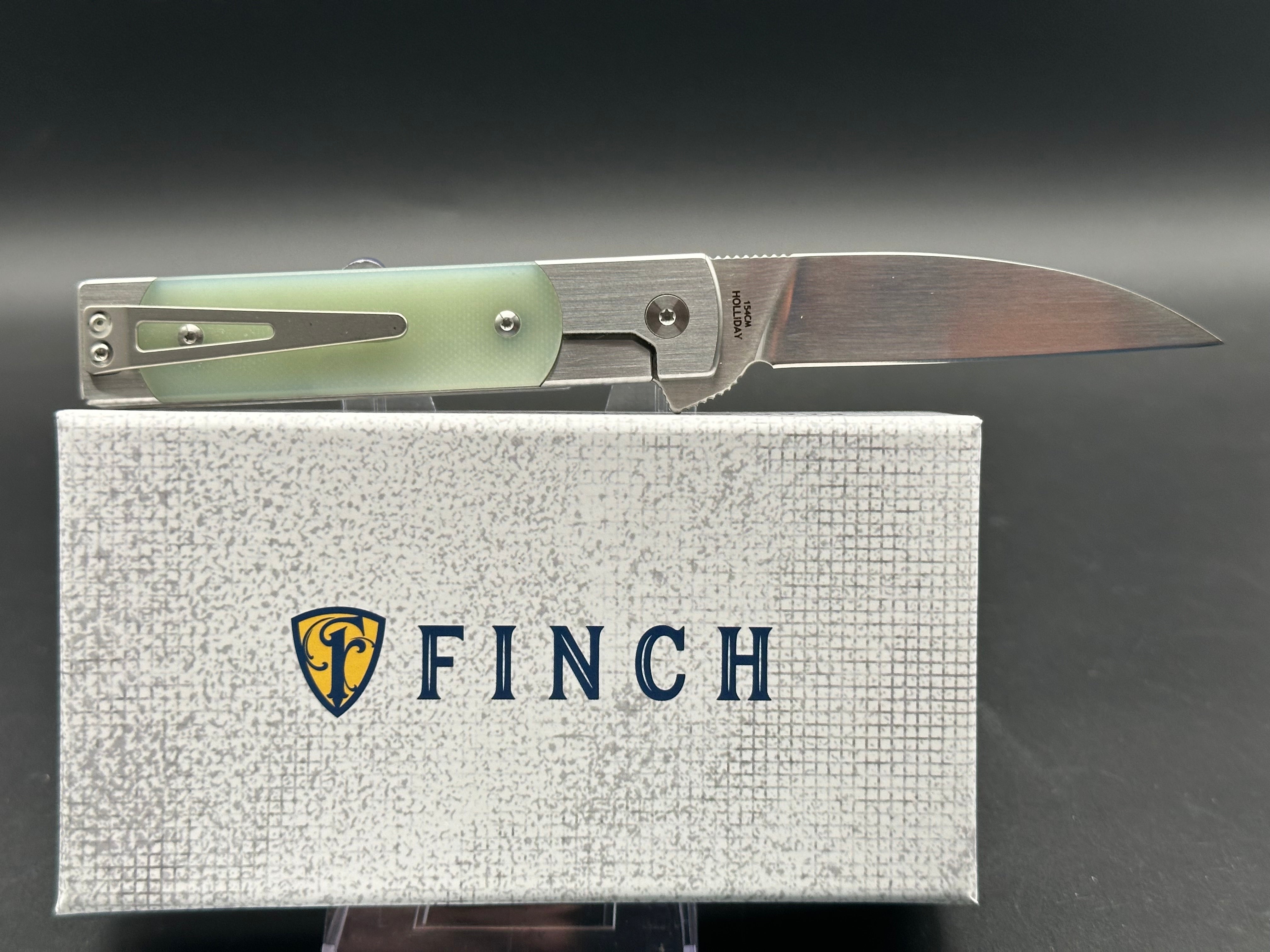 Finch Knives HOLLIDAY Ghost Folding Pocket Knife - Translucent G10 Handle, EDC Utility Blade for Camping, Hiking & Outdoor Adventures