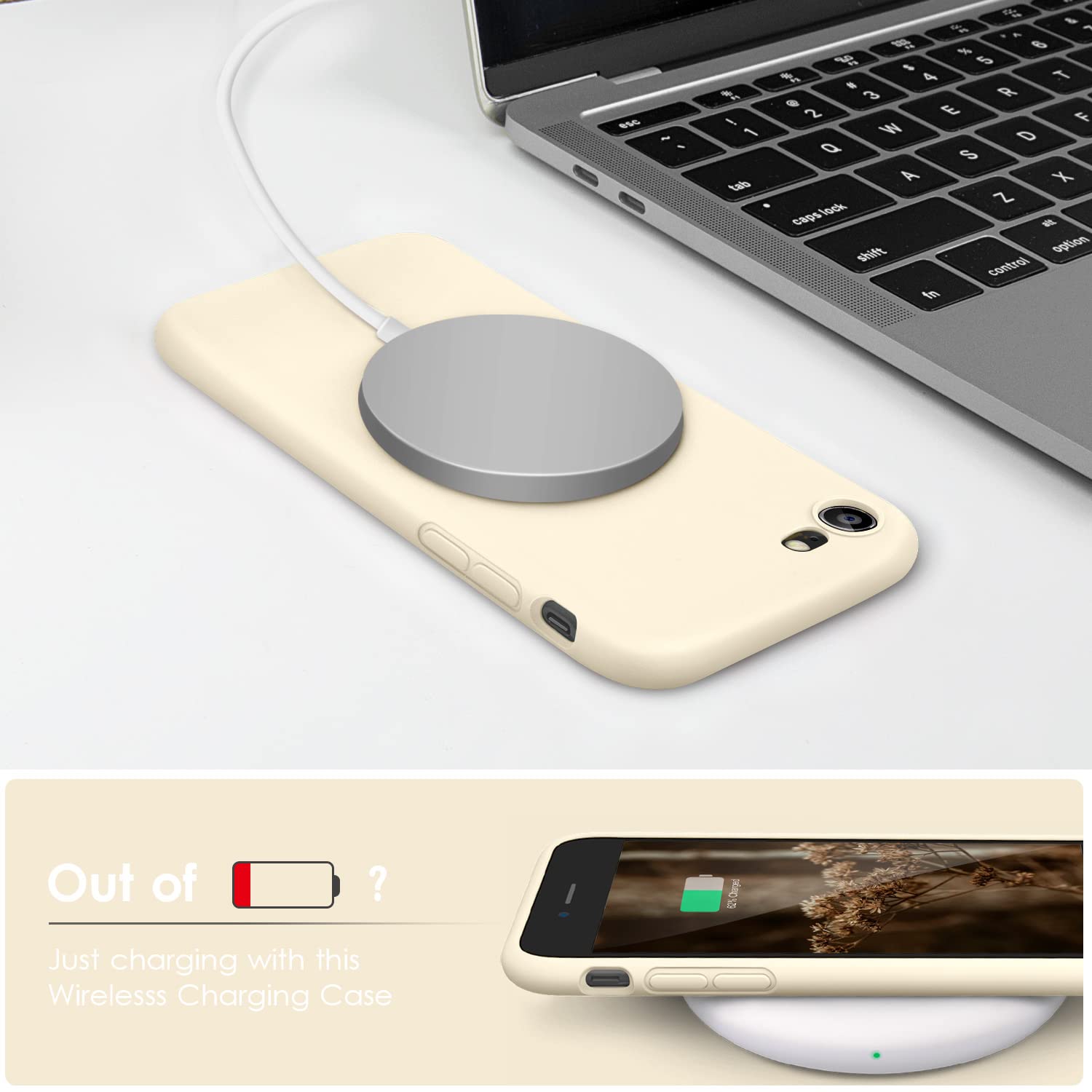 VIKESI Liquid Silicone Phone Case for iPhone SE 2022/2020, iPhone 8 & iPhone 7 (4.7 Inch) - Ultra Soft Protective Cover for Women, Girls & Boys - Stylish Milk White Design - Perfect for Daily Use, Work & Travel