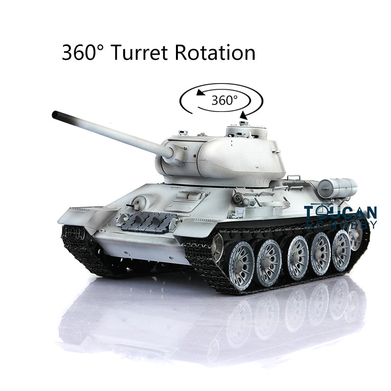 2.4GHz Henglong 1:16 Scale Soviet T34-85 RTR RC Tank Model - 360° Rotating Turret, Full Function Radio Control, Ready-to-Run Plastic Version (Perfect for Military Enthusiasts, RC Hobbyists & Historical Battle Reenactments)