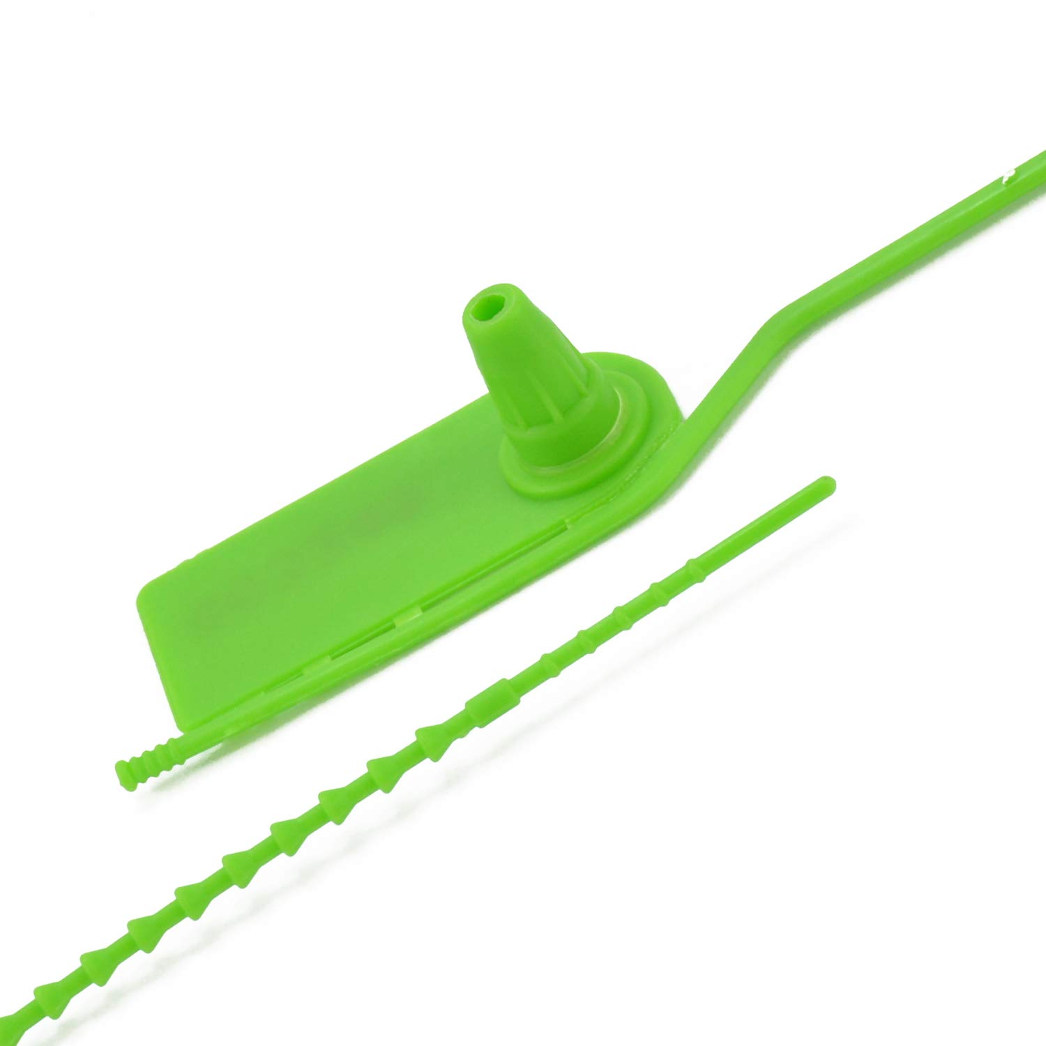 1000 Pull-Tite Tamper-Proof Security Seals - Numbered Plastic Beaded Locks with Adjustable Length (210mm, Green) for Clothing, Shoes & Bag Protection | Ideal for Retail Security, Warehouse Sealing & Luggage Safety