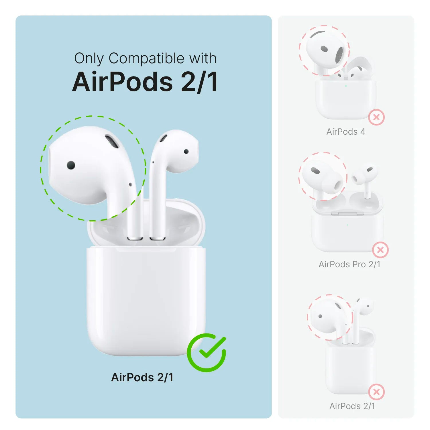 Waterproof Protective Case with Carabiner for AirPods 1st & 2nd Generation - Durable Cover for Gym, Running, Hiking & Outdoor Activities