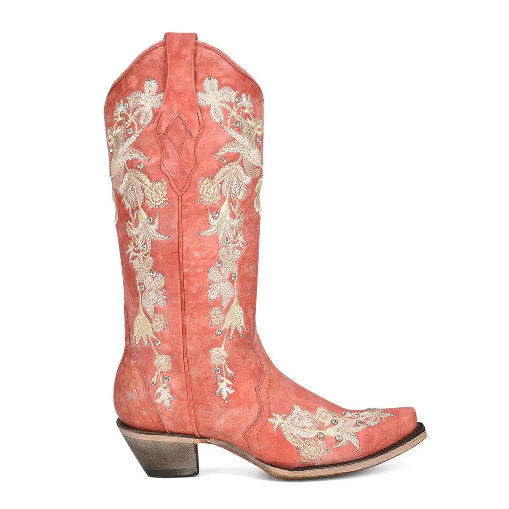 A4238 Women's Western Cowgirl Leather Boots - Corral Coral Style for Rodeo, Country Dancing & Cowgirl Fashion