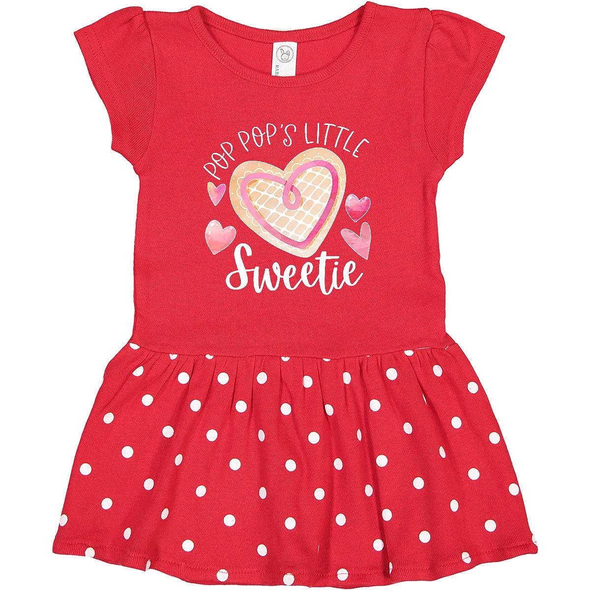 Inktastic Pop Pop's Little Sweetie Pink Heart Cookie Toddler Dress - Cute Outfit for Girls, Birthday Gift, Family Matching, Photo Shoot, Holiday Party