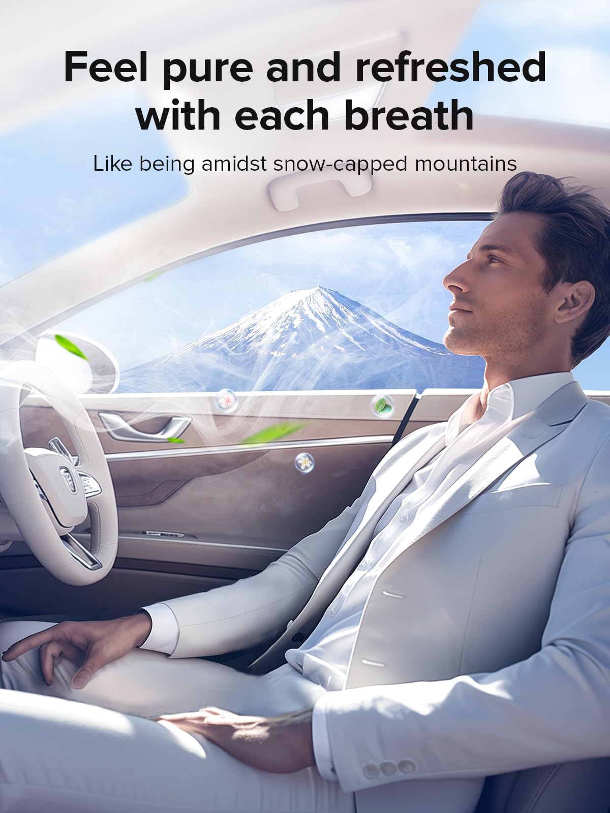 Premium Ceeniu Car Air Freshener Diffuser - New Car Scent with Adjustable Intensity & Auto On/Off | Long-Lasting 4 Month Fragrance for Cars, Trucks & SUVs | Eliminates Odors & Creates Relaxing Atmosphere During Commutes & Road Trips