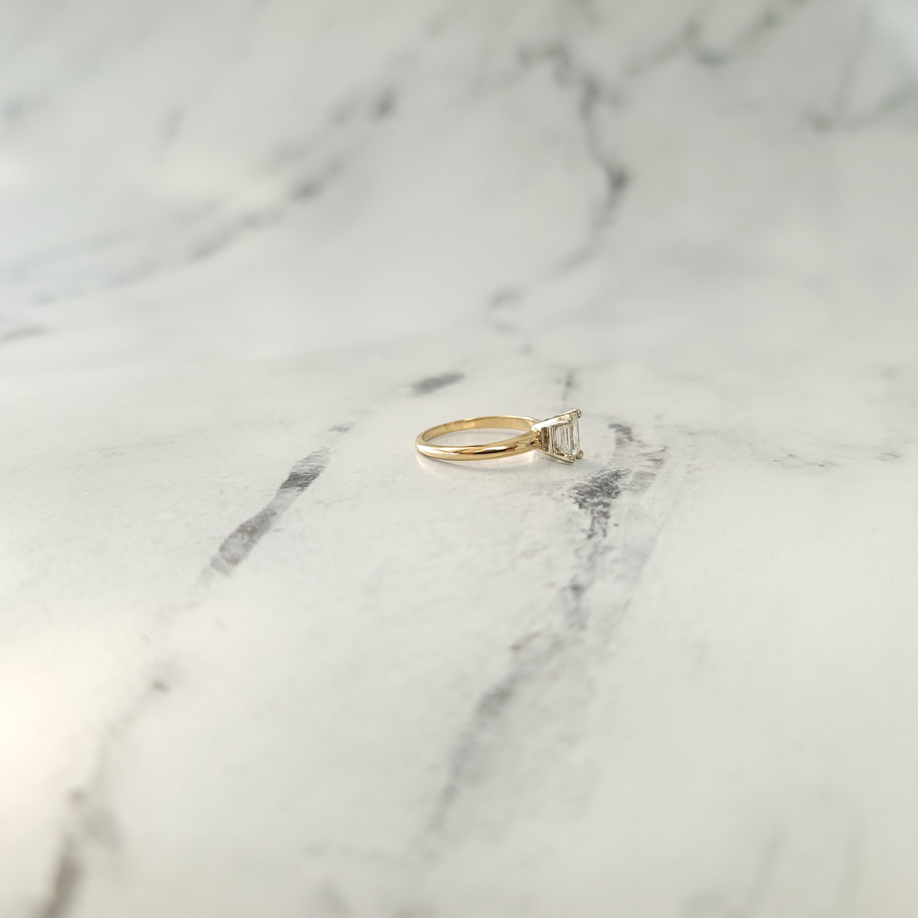 Emerald Cut Diamond Solitaire Engagement Ring - 14K White Gold Wedding Band for Women | Perfect Proposal Gift, Anniversary Jewelry & Bridal Accessories