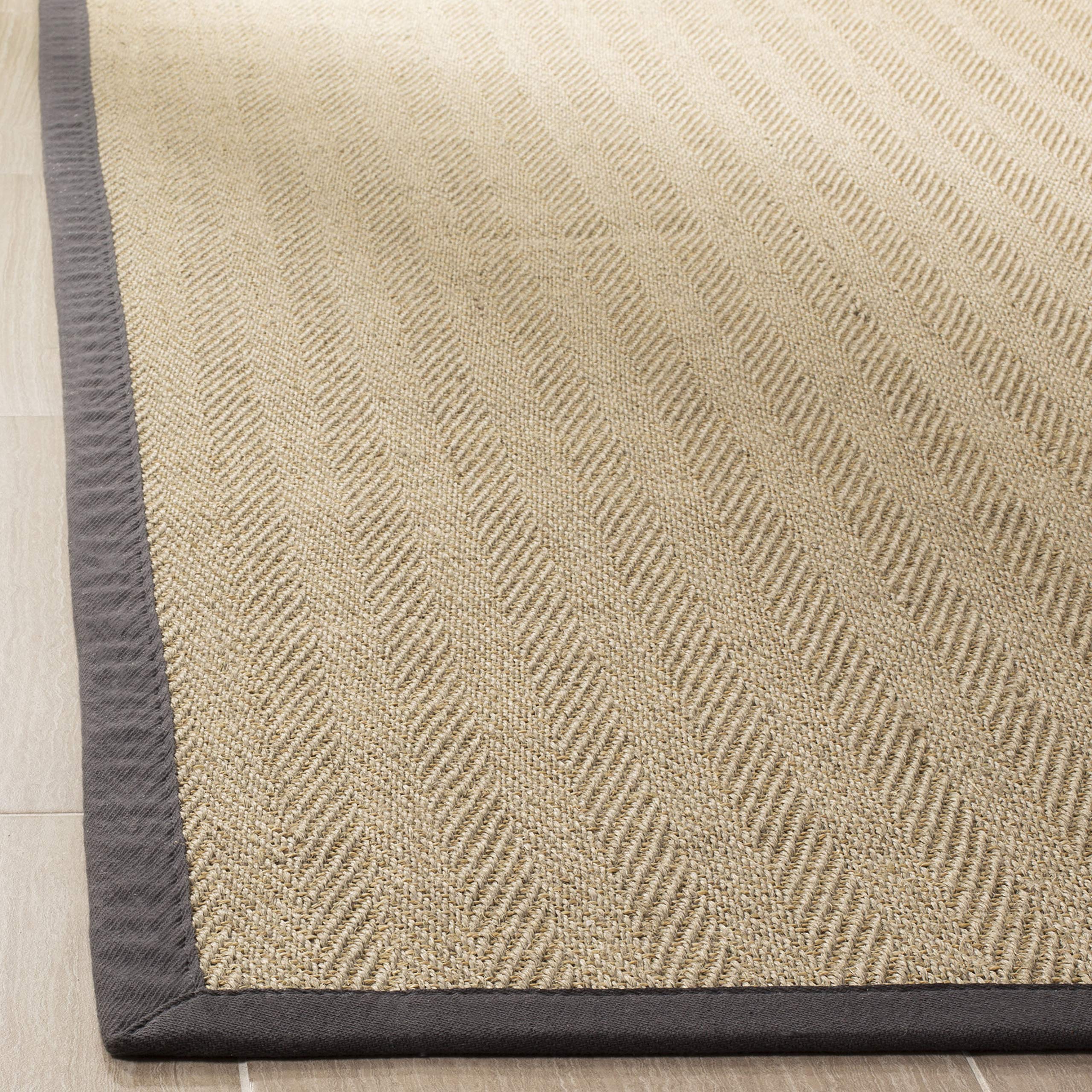 SAFAVIEH Natural Fiber Collection 6'x6' Square Grey NF134A Border Sisal Area Rug - Perfect for Living Room, Bedroom & Home Office Decor