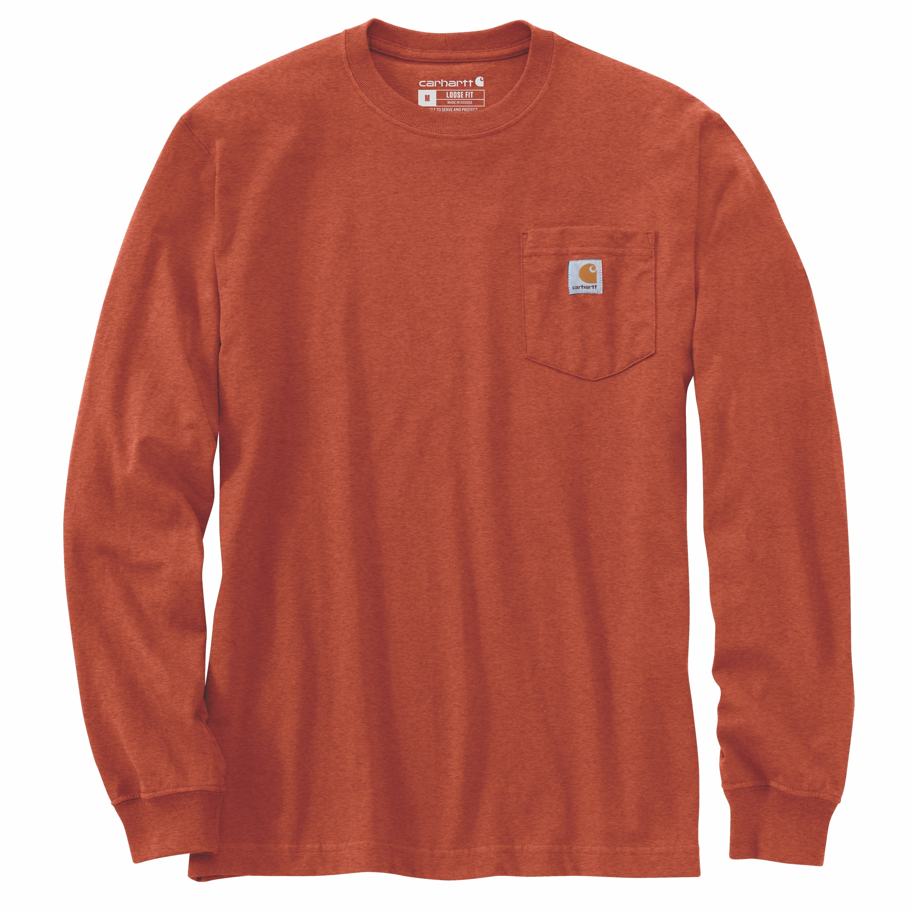 Carhartt Men's Long Sleeve Pocket T-Shirt - Durable Workwear Shirt for Construction, Outdoor & Casual Wear | Jasper Color