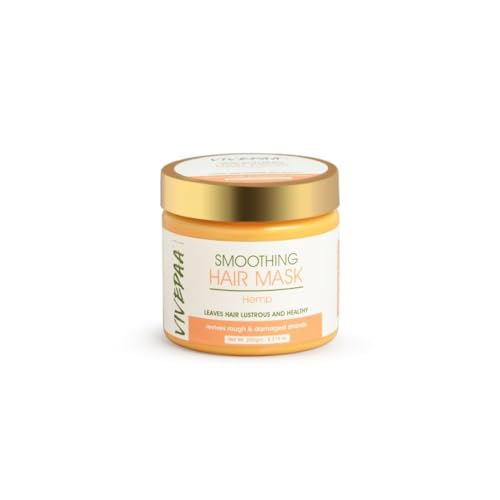 Vivedaa Hemp Seed Oil Smoothing Hair Mask - Deep Conditioning Treatment for Shiny, Healthy Hair - Suitable for All Hair Types (250g) | Perfect for Dry, Damaged Hair & Frizz Control at Home or Salon