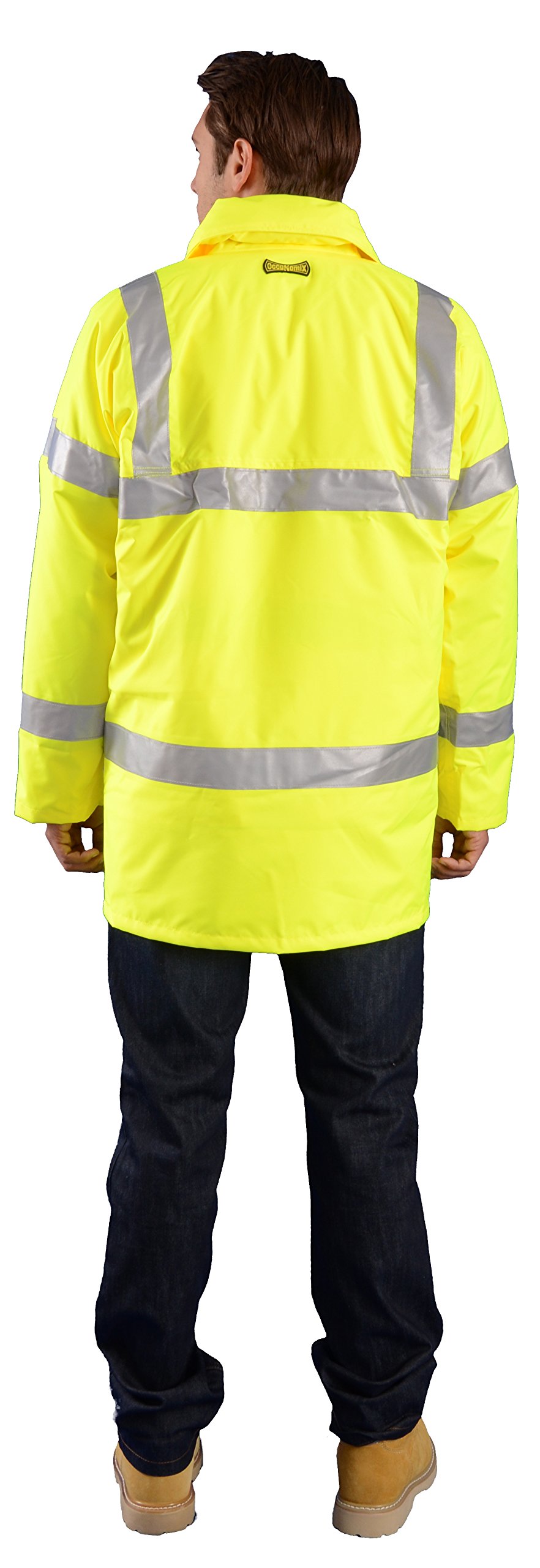Insulated Winter Jacket for Men - 2XL Size, Bright Yellow, 36 Inch Length - Perfect for Outdoor Activities, Hiking & Cold Weather Protection