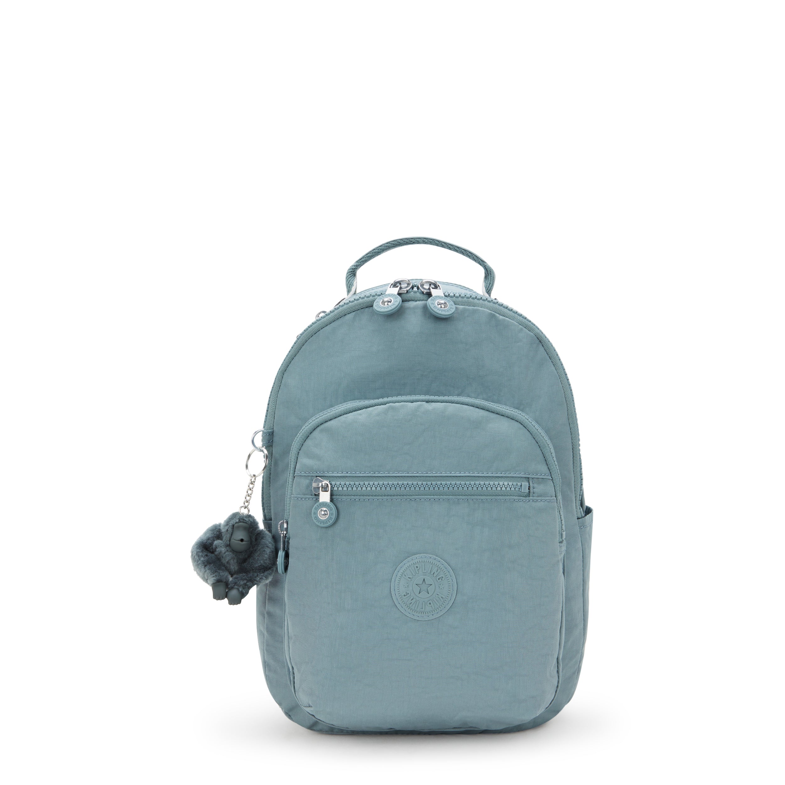 Kipling Seoul Small Tablet Backpack - Lightweight Laptop Bag for Women & Men, Water-Resistant Travel Backpack with Multiple Pockets (Relaxed Grey) - Perfect for Work, School & Daily Commute
