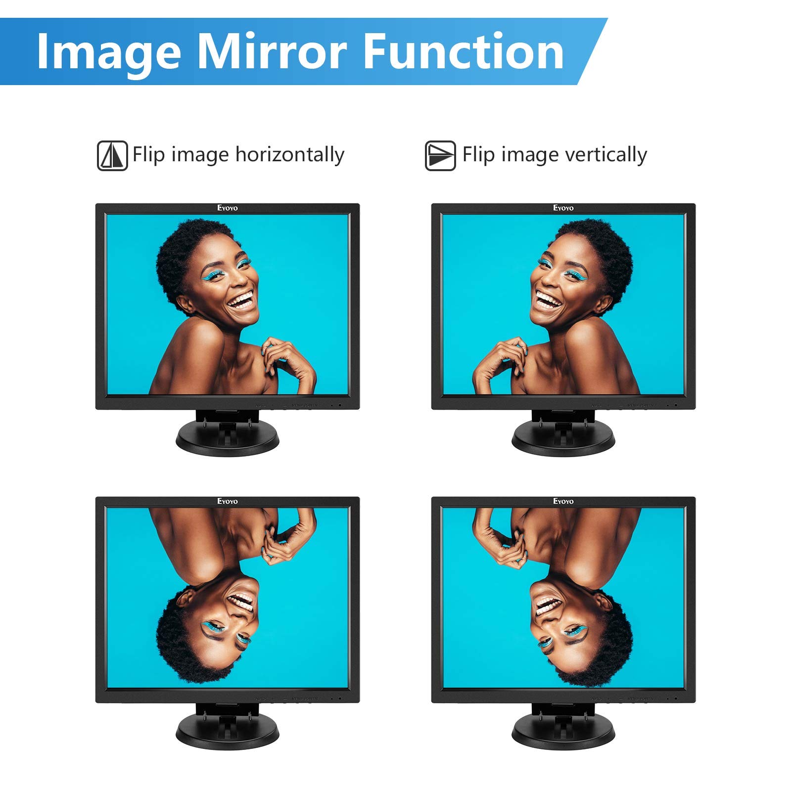 Eyoyo 14 Inch LCD HDMI Monitor - 1024x768 Resolution, VGA Display for Security Cameras with HDMI/VGA/AV/BNC Inputs, Built-in Speakers & Remote Control - Ideal for Surveillance, Gaming & Home Office Use