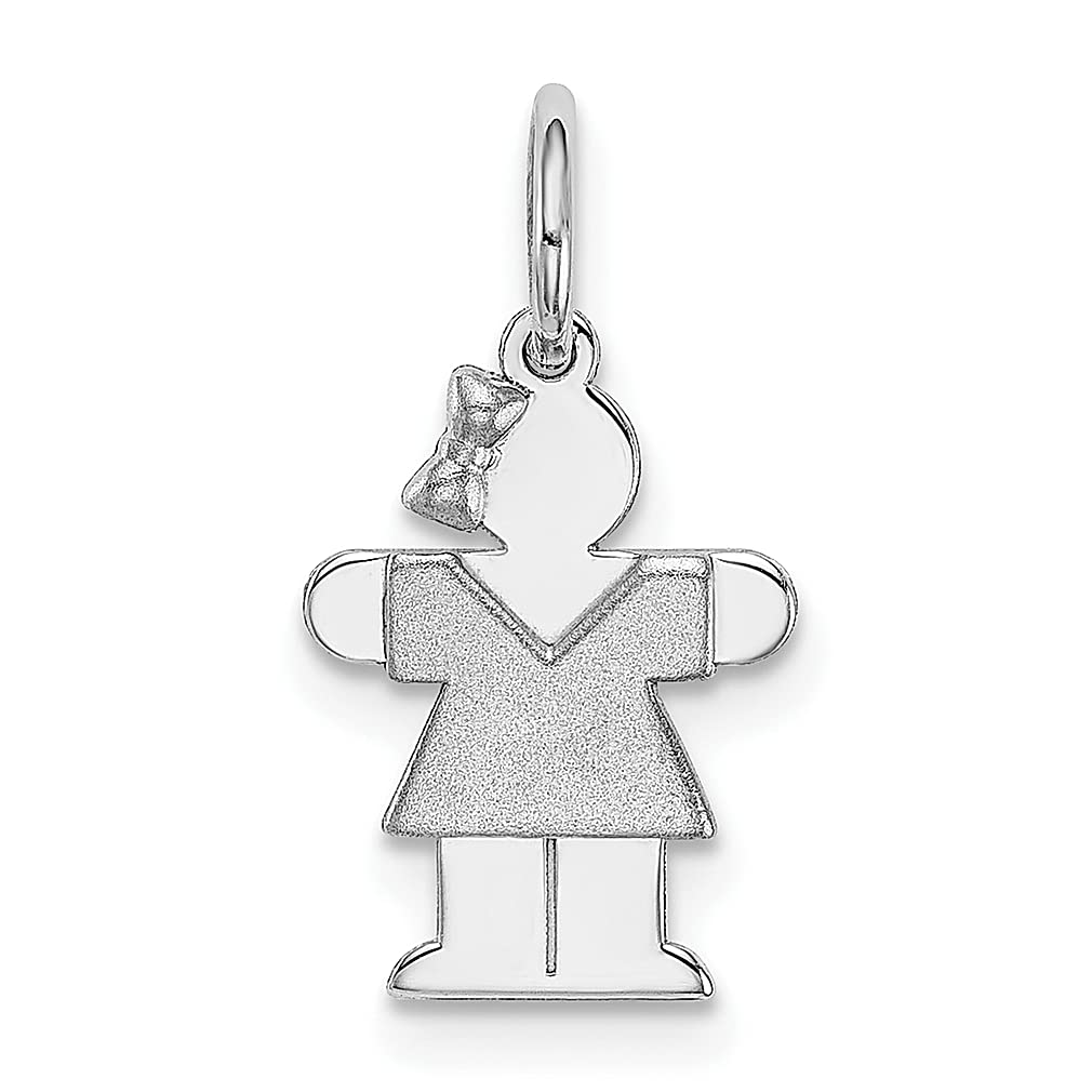14K White Gold Mini Girl Hugs Charm Necklace - Dainty Pendant for Women, Elegant Fine Jewelry Gift for Her - Perfect for Birthdays, Anniversaries & Mother's Day