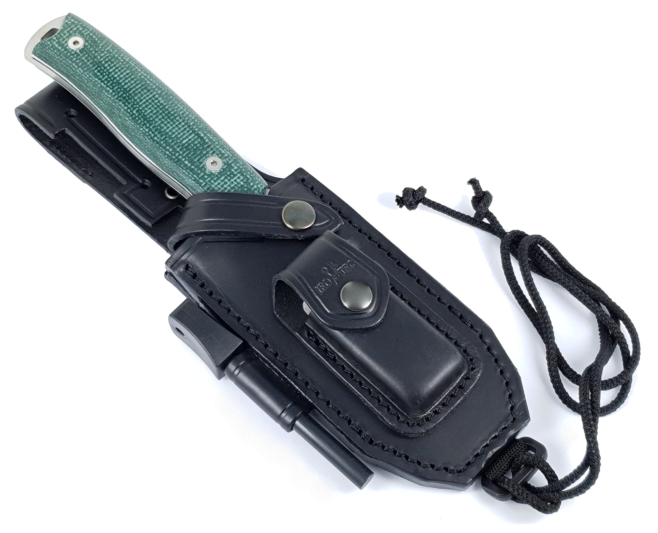 JEO-TEC No.21 Full Tang Bushcraft Survival Knife - N690C Steel Fixed Blade Hunting & Camping Knife with Leather Sheath (Horizontal/Vertical Carry) - Includes Fire Starter Scraper - Perfect Outdoor Gift for Men, Hikers & Survival Enthusiasts | Ideal for Camping, Hunting, Bushcraft & Emergency Preparedness