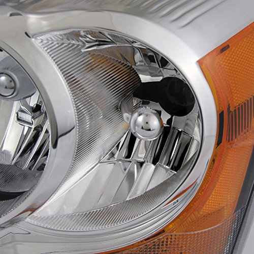 AKKON Replacement Chrome Bezel Headlights for Dodge Durango - Driver & Passenger Side Headlamp Pair - OE Style Direct Fit - Perfect for Night Driving & Off-Road Adventures