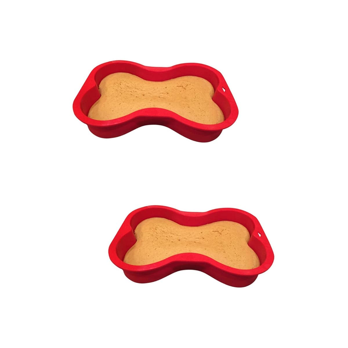 2-Pack Silicone Dog-Shaped Cake Pan Set for Baking - Non-Stick Loaf Bread Mold, Perfect for DIY Birthday Cakes, French Desserts, Fondant & Mousse (Red) | Ideal for Pet-Themed Parties & Homemade Treats
