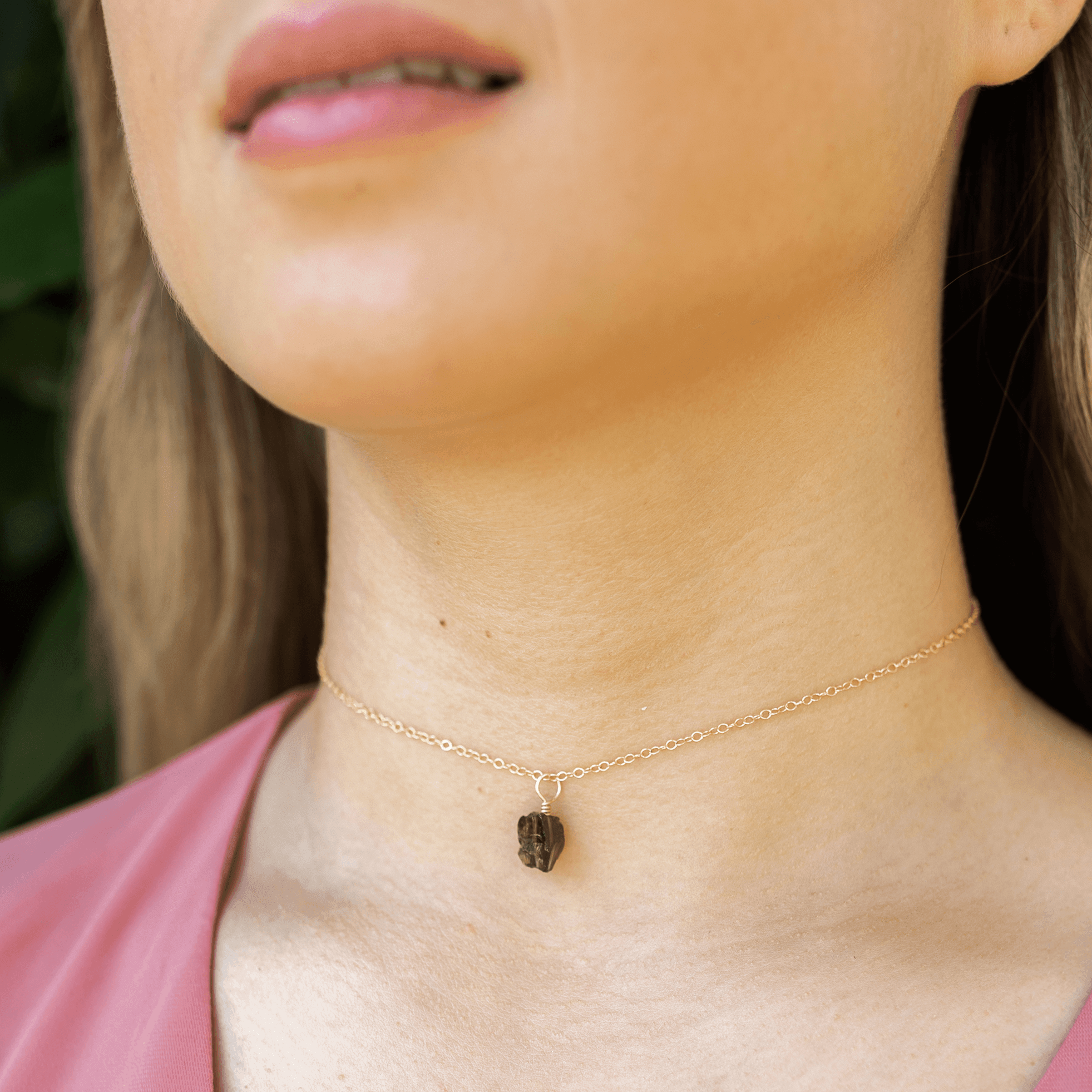 Natural Smoky Quartz Gemstone Pendant Necklace - Elegant Choker for Women | Perfect for Boho Jewelry, Spiritual Healing & Everyday Fashion Accessories
