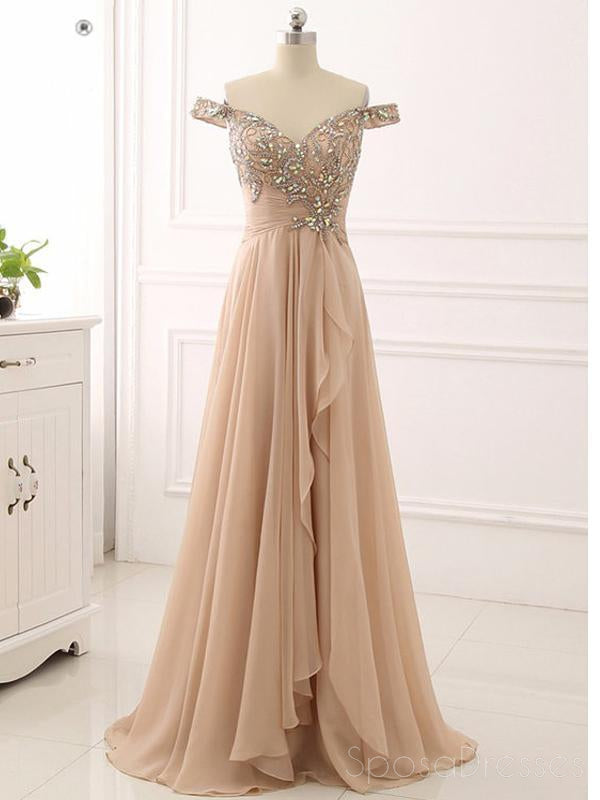 Elegant Off Shoulder Beaded Long Prom Dress for Women - Custom Evening Gown for Formal Events, Weddings & Special Occasions - Style 17426