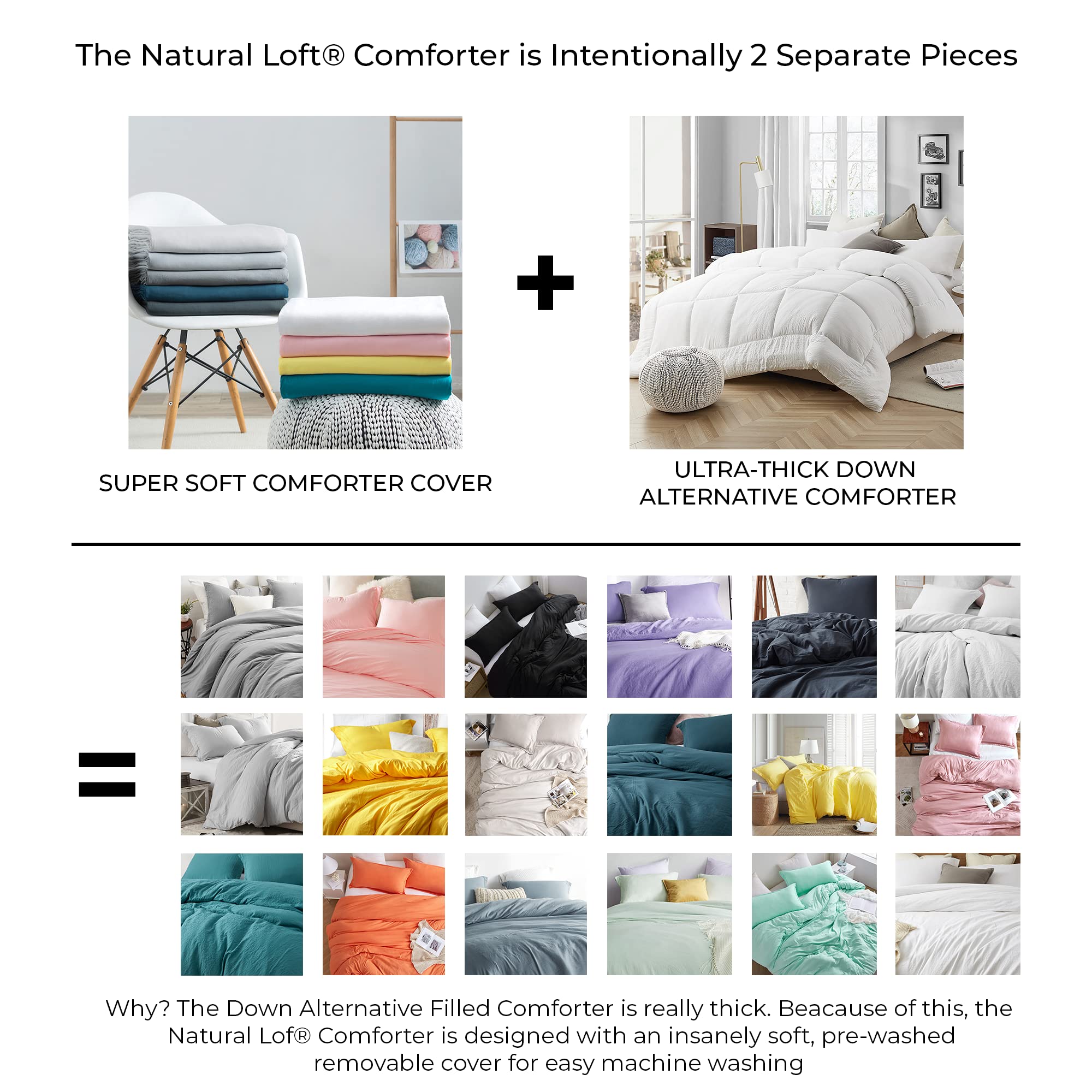 Byourbed Natural Loft Oversized King Comforter Set - Rose Quartz | Soft & Breathable Bedding for Luxury Hotel-Style Comfort | Perfect for Master Bedrooms, Guest Rooms & Cozy Winter Nights