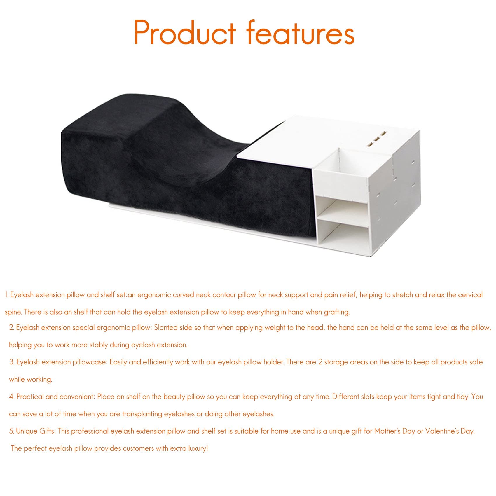 Premium Eyelash Extension Pillow & Shelf Set - Neck Support & Lash Organizer for Beauty Professionals | Perfect for Salon, Spa & Home Use